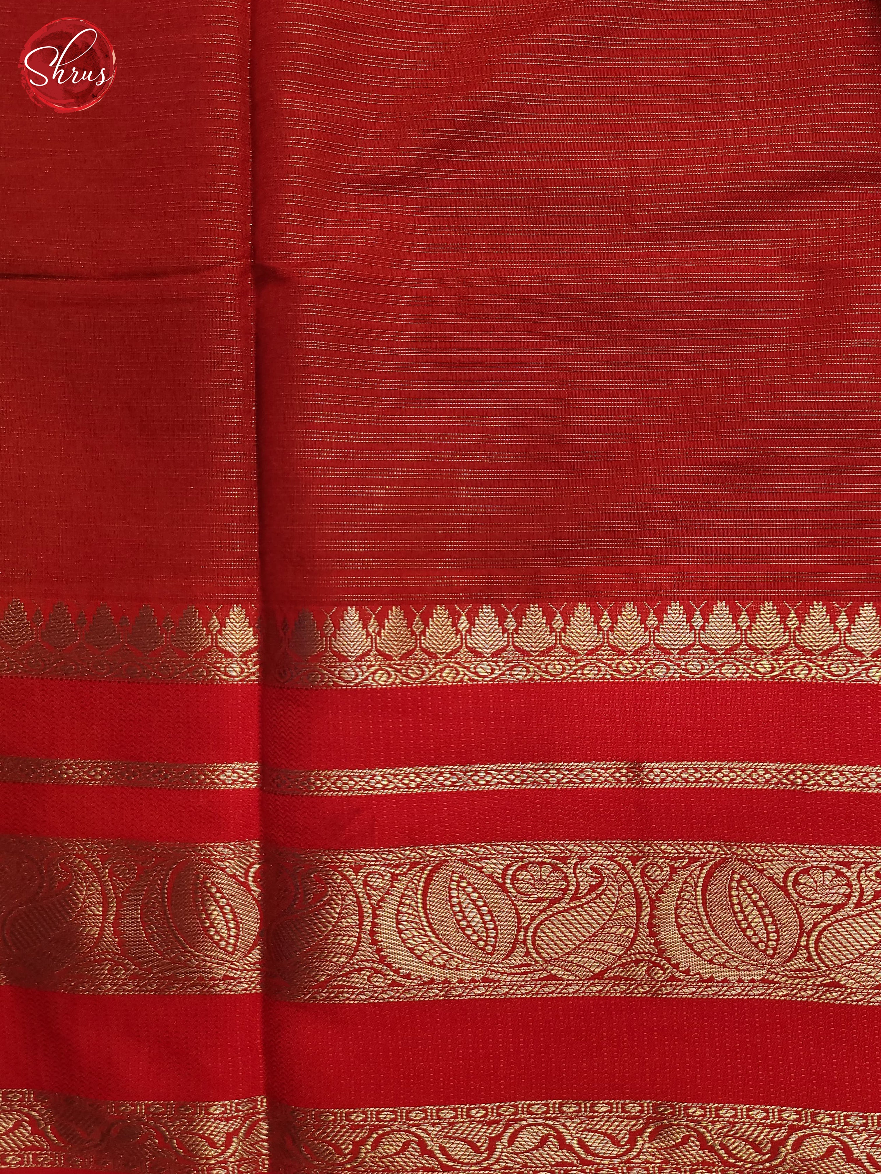 Green & Red - Semi Dupion Saree - Shop on ShrusEternity.com