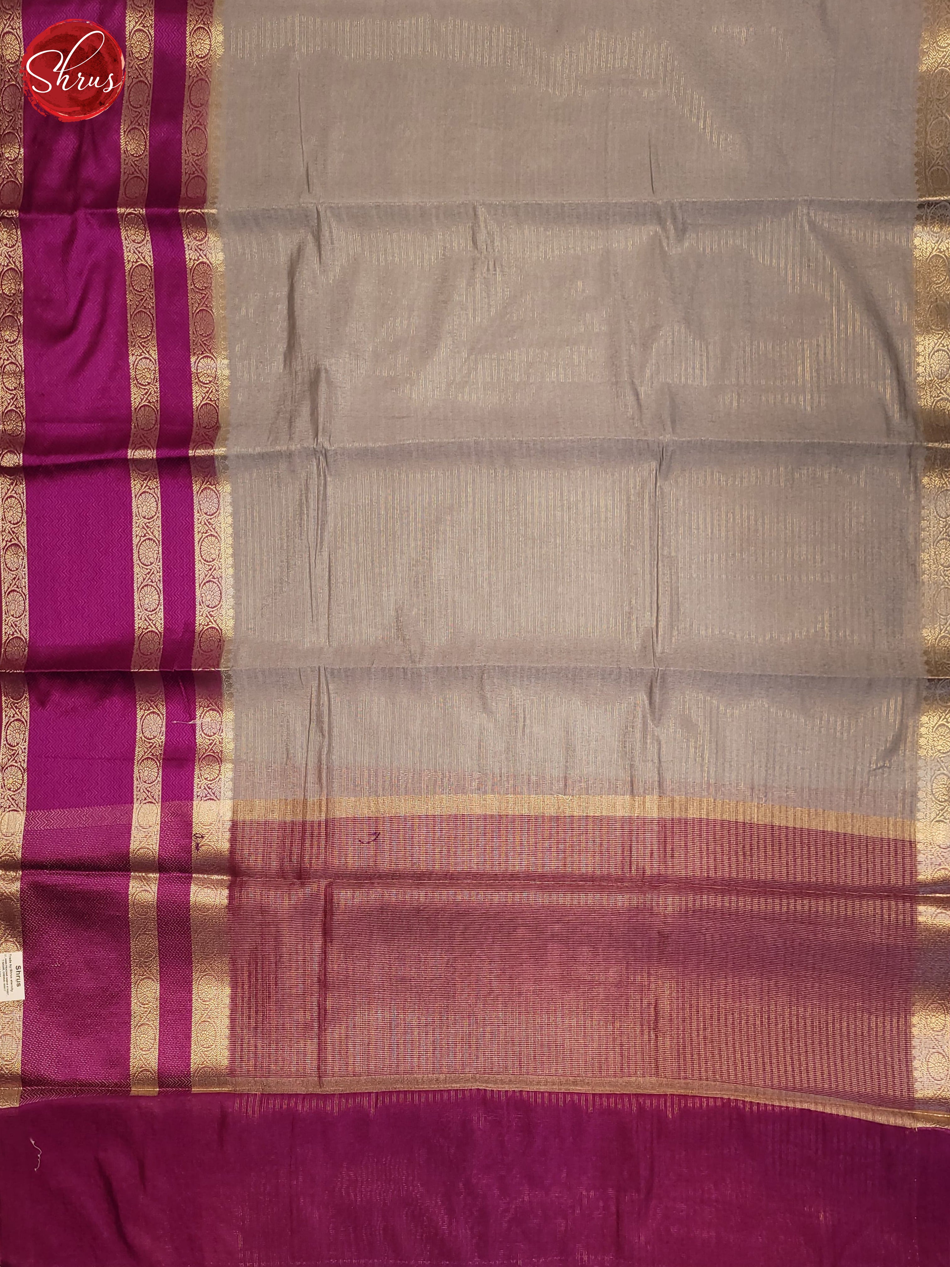 Grey & Pink - Semi Dupion Saree - Shop on ShrusEternity.com