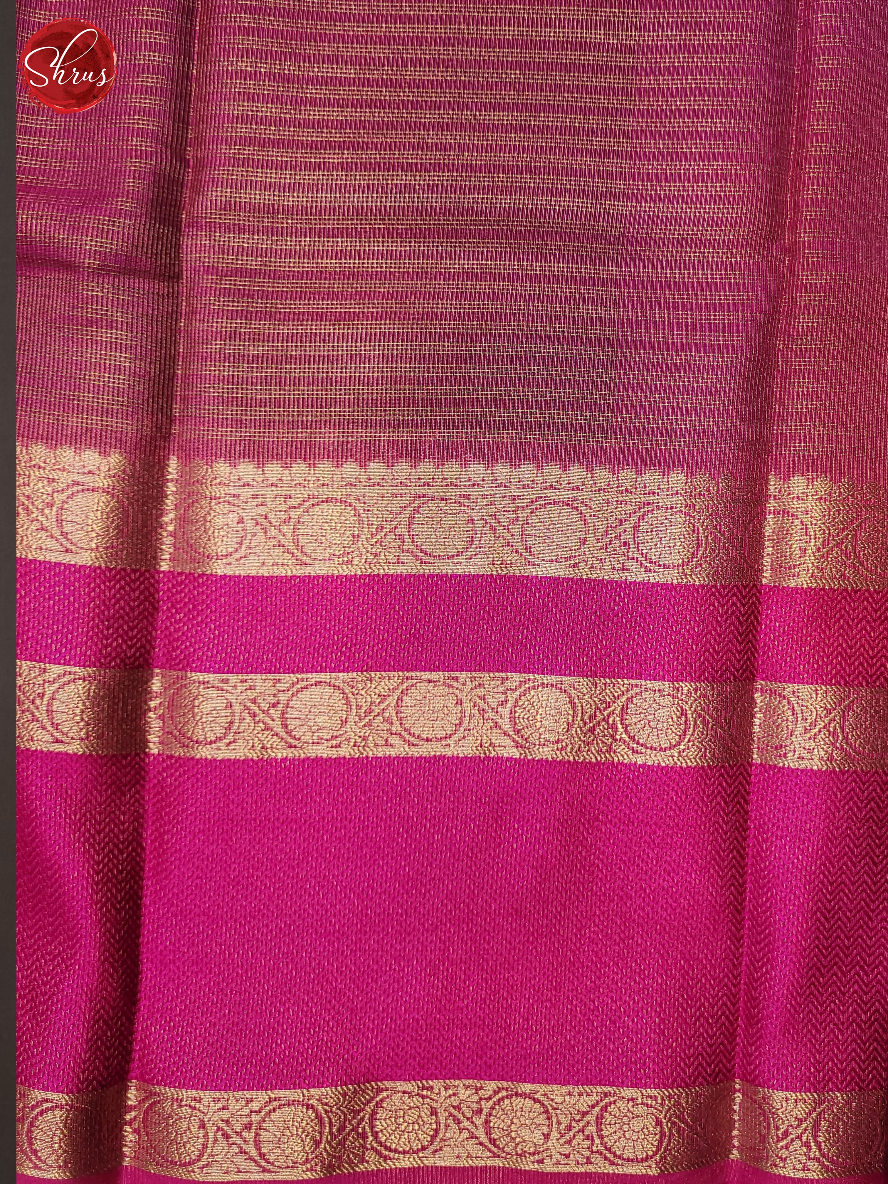 Navy Blue & Pink - Semi Dupion Saree - Shop on ShrusEternity.com