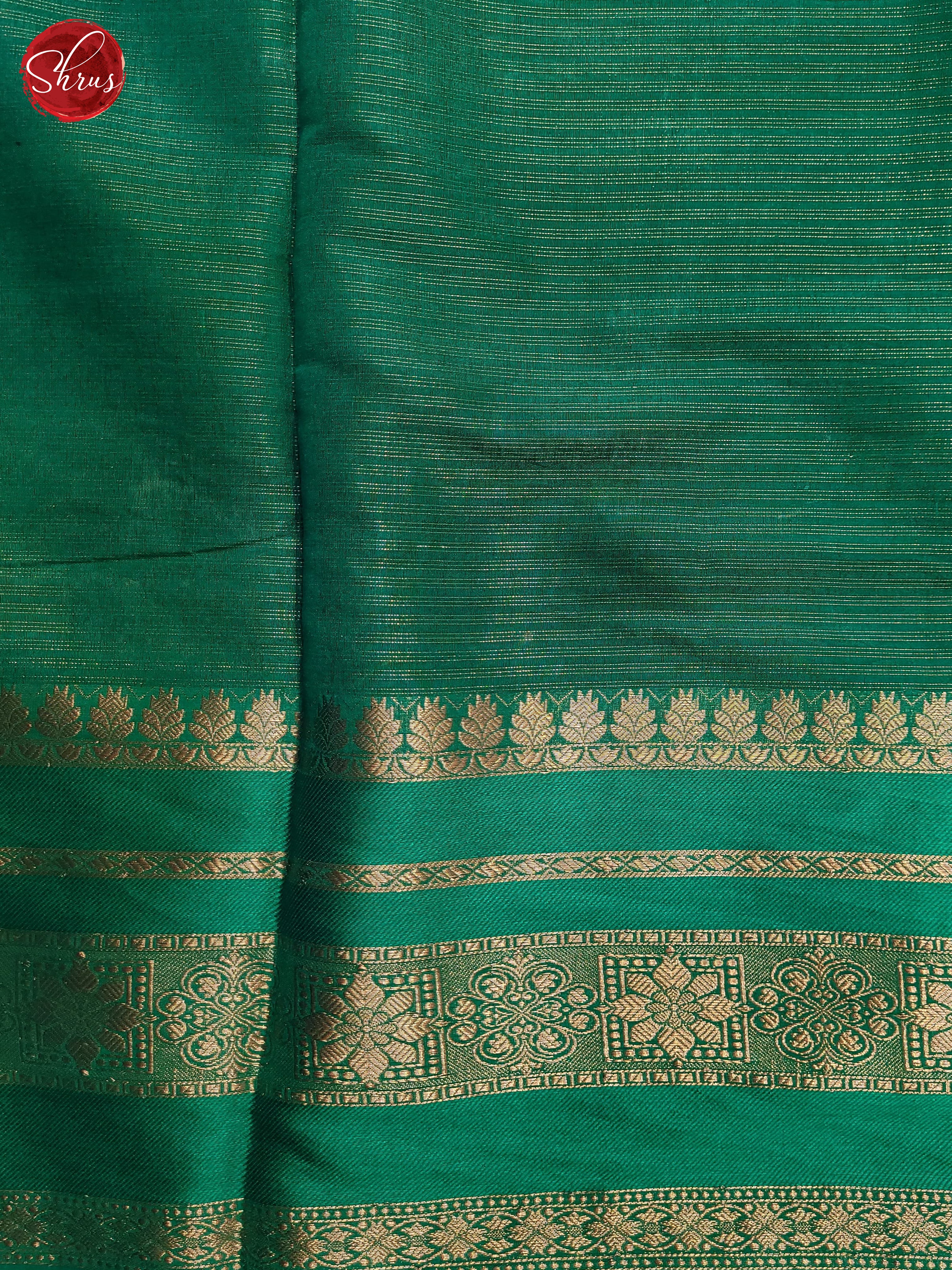 Brown  & Green - Semi Dupion Saree - Shop on ShrusEternity.com