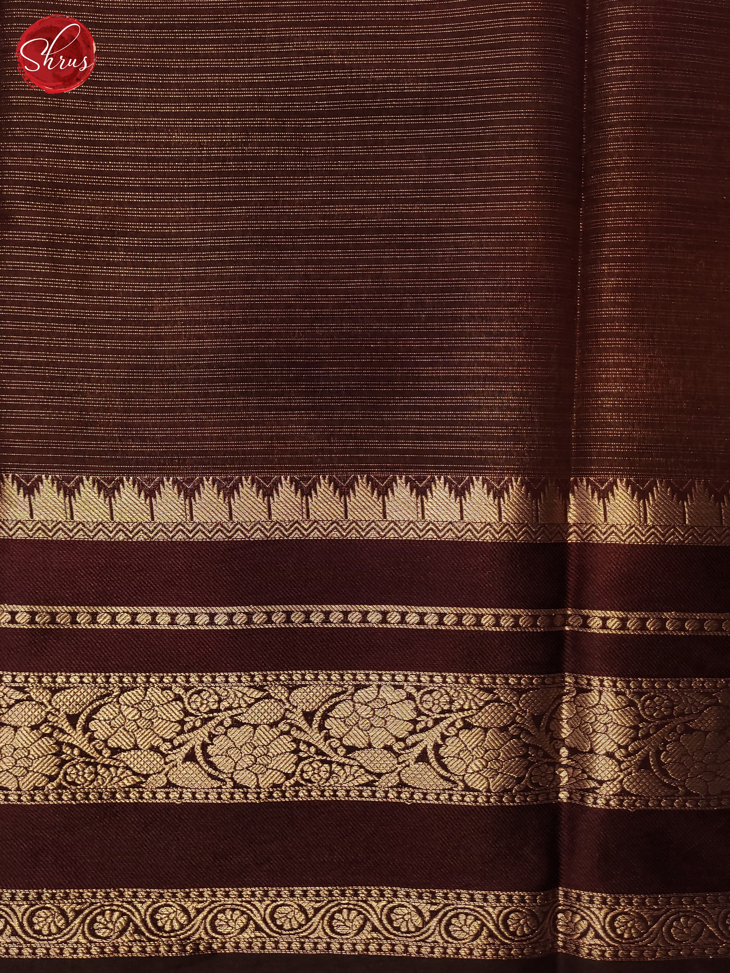 Green & Brown - Semi Dupion Saree - Shop on ShrusEternity.com