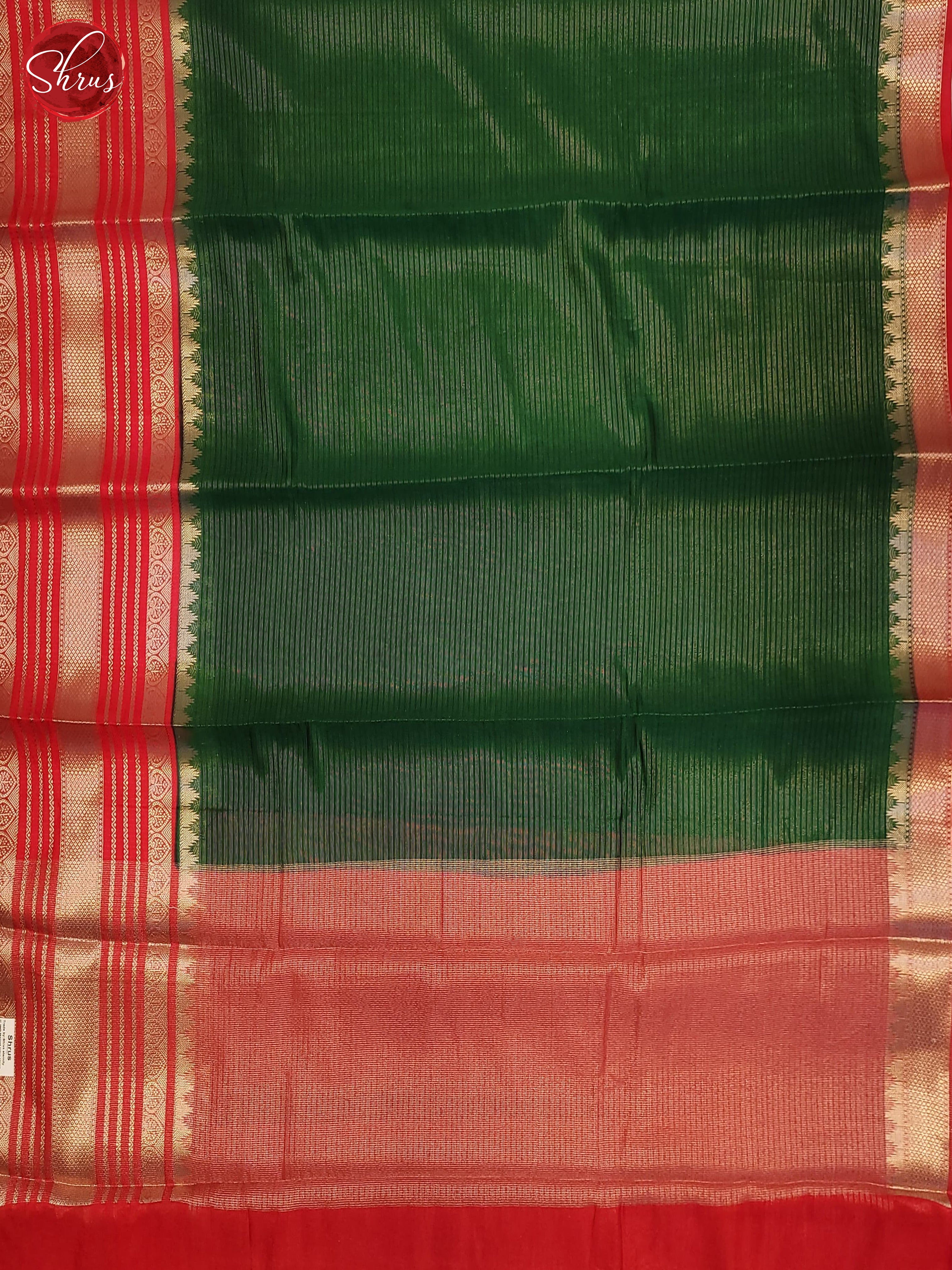 Green & Red - Semi Dupion Saree - Shop on ShrusEternity.com