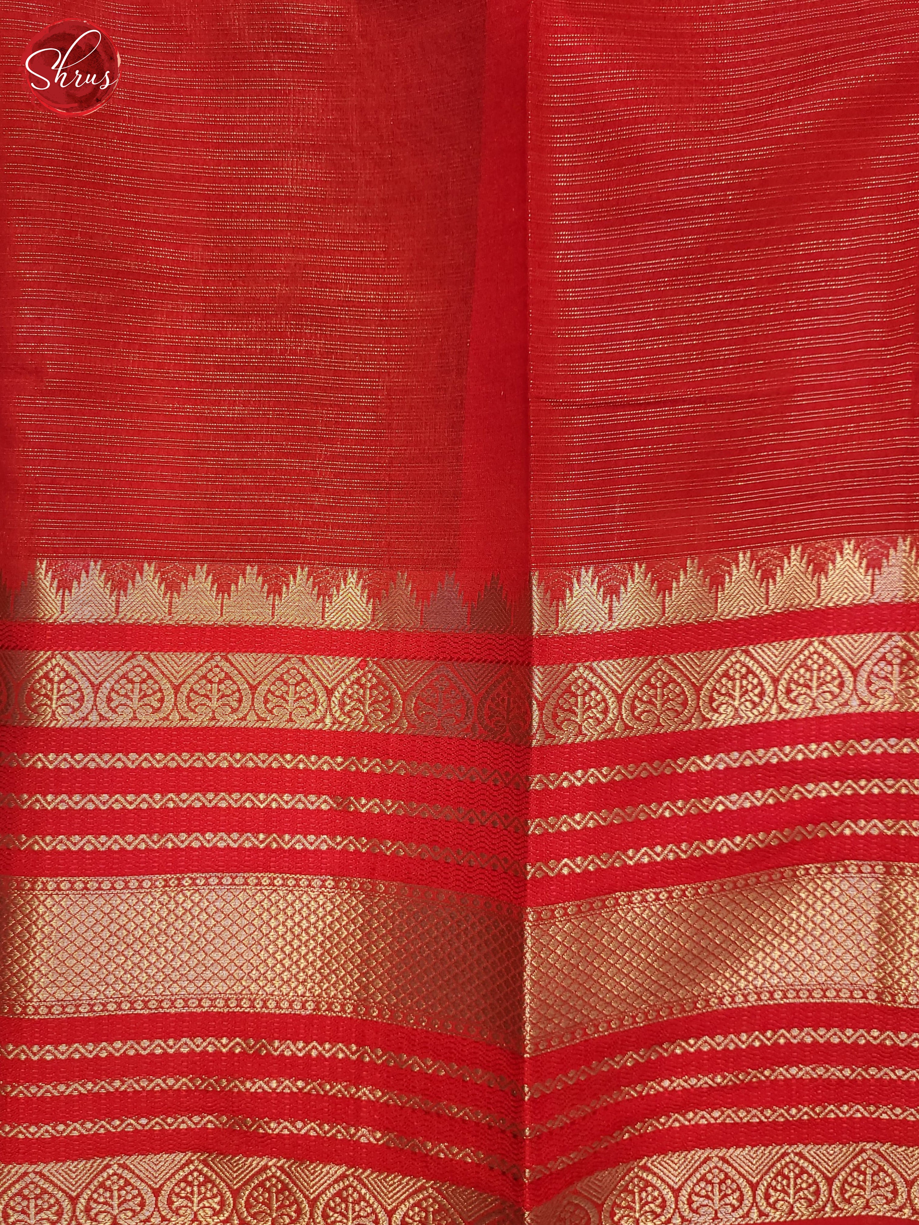 Green & Red - Semi Dupion Saree - Shop on ShrusEternity.com