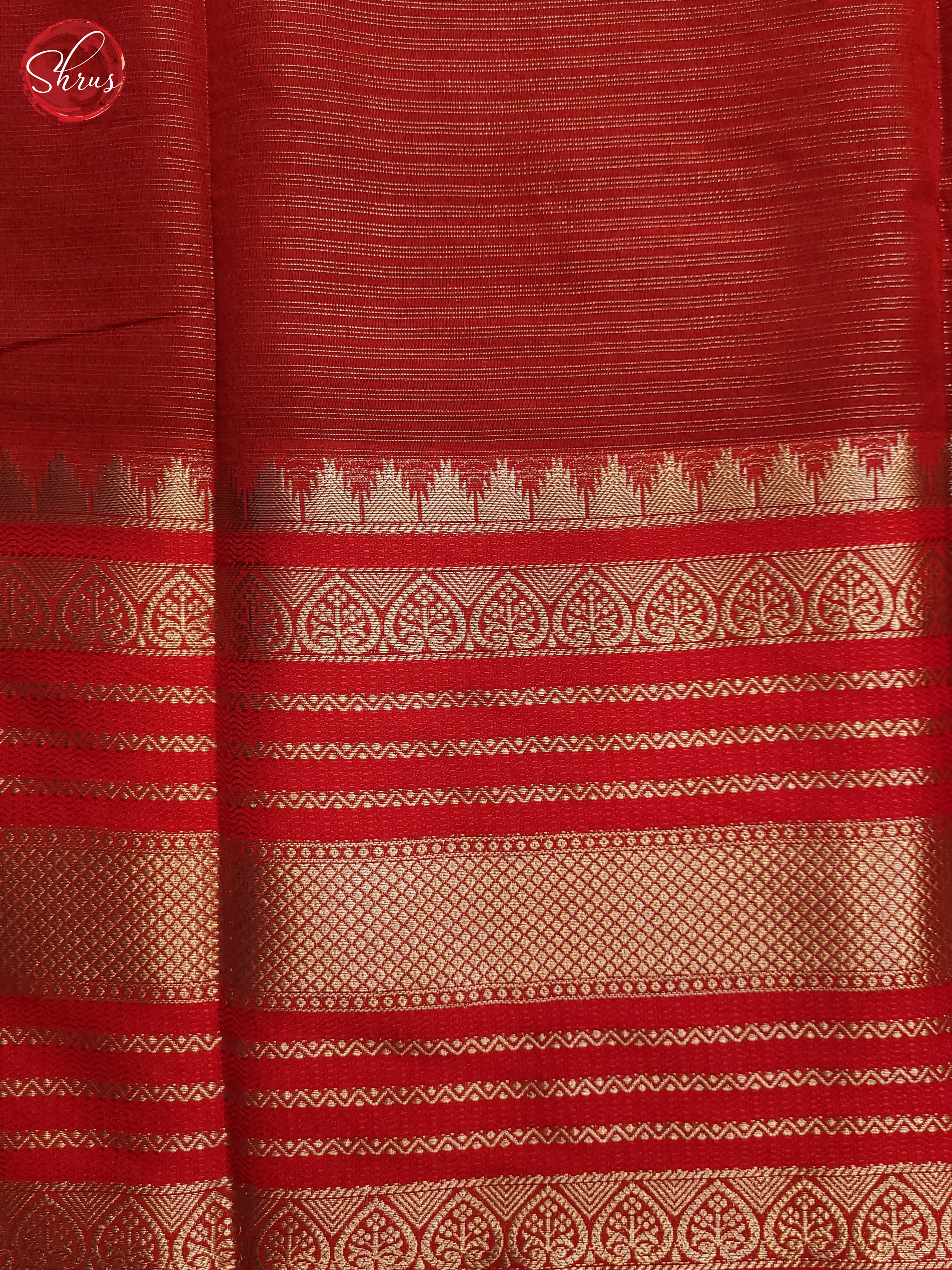 Green & Red- Semi Dupion Saree - Shop on ShrusEternity.com