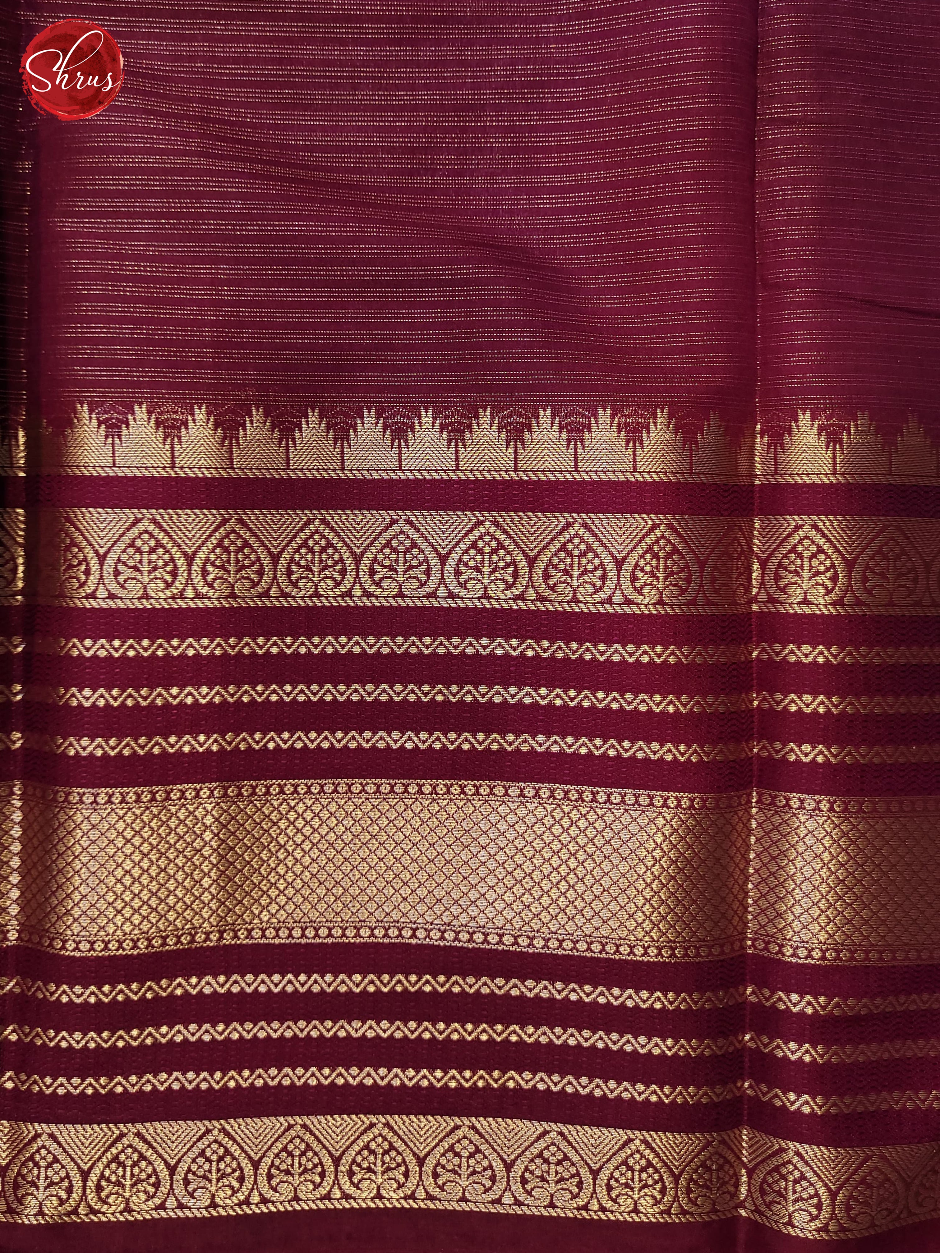 Grey  & Wine - Semi Dupion Saree - Shop on ShrusEternity.com