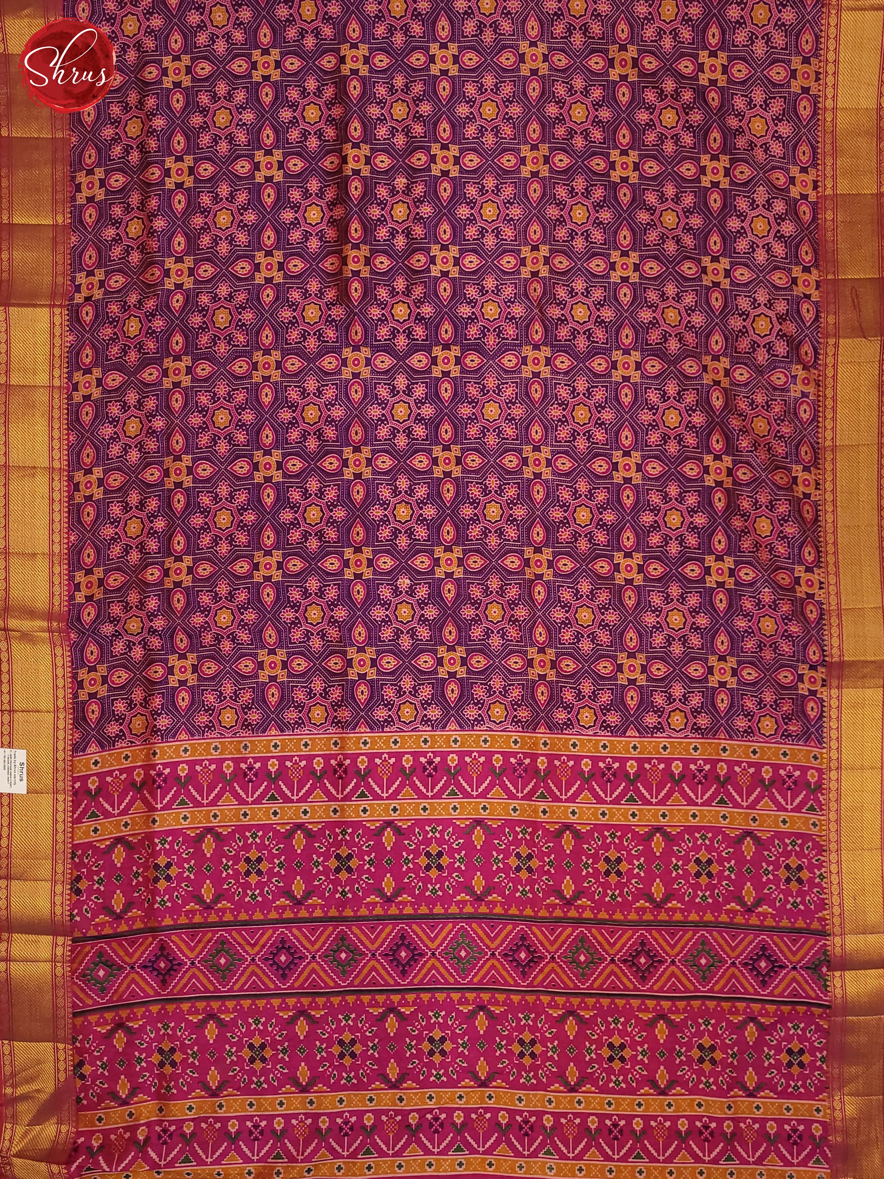 Violet & Pink - Semi Patola Saree - Shop on ShrusEternity.com