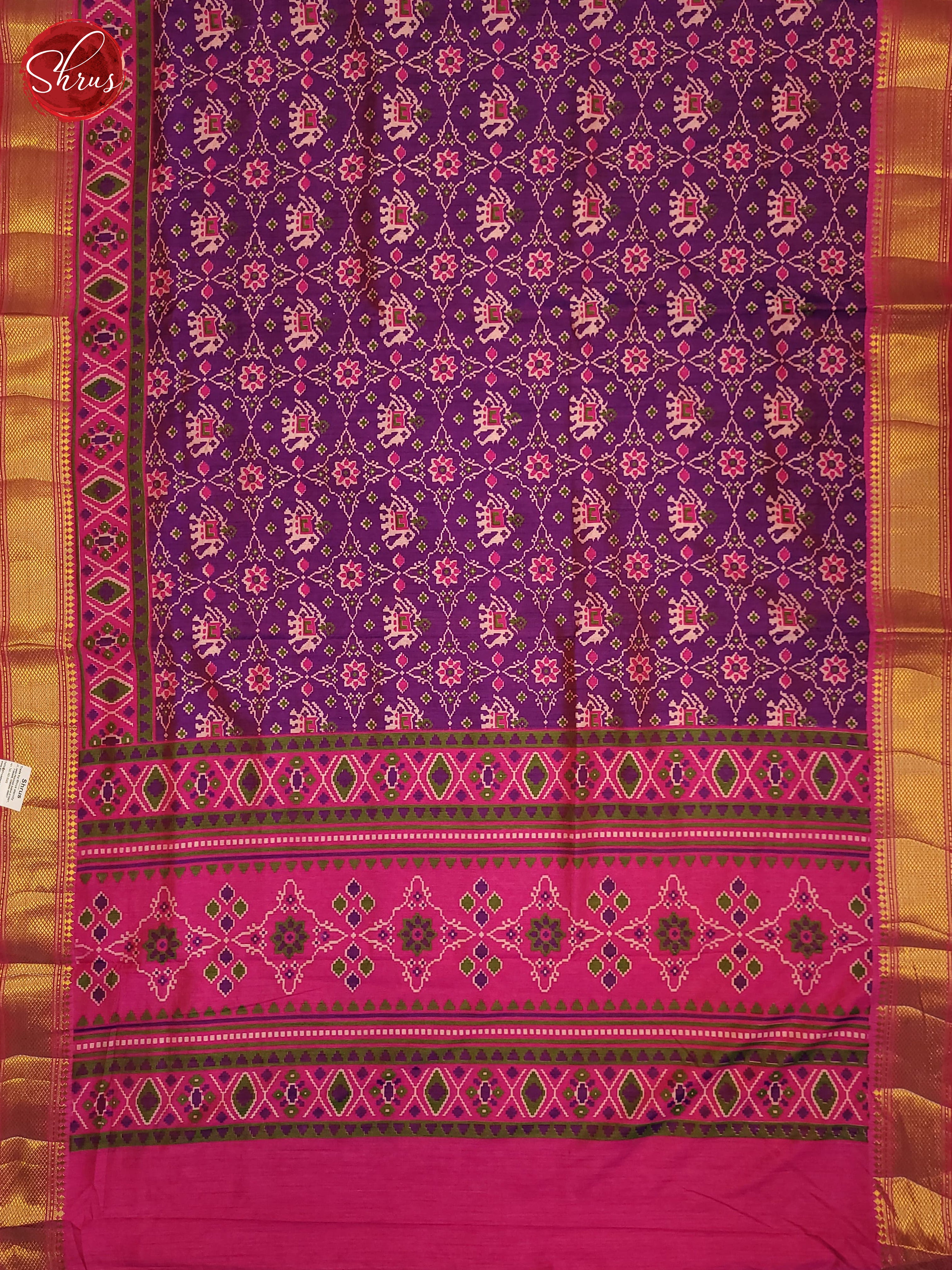 Violet & Pink- Semi Patola Saree - Shop on ShrusEternity.com