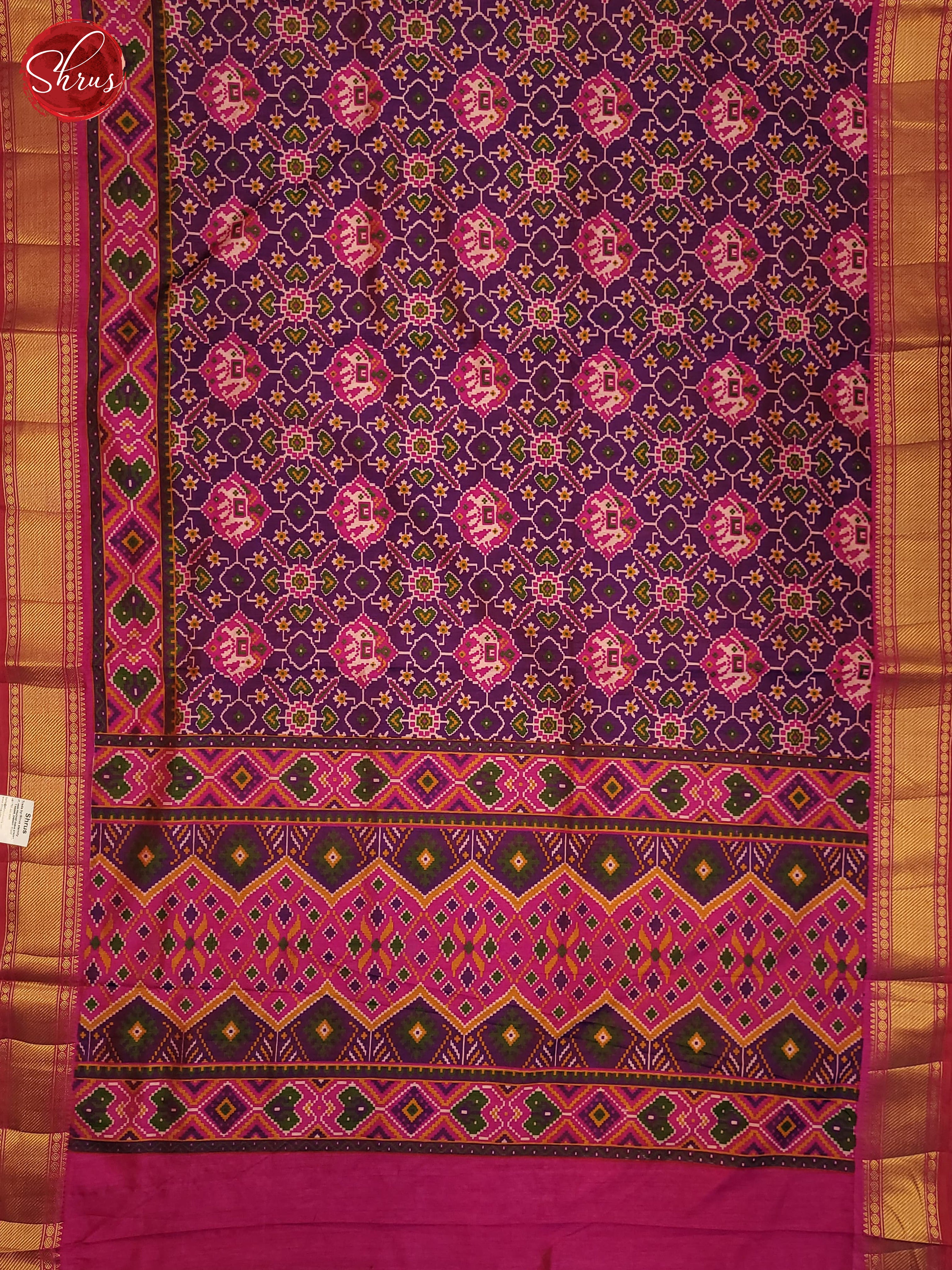 Violet & Pink - Semi Patola Saree - Shop on ShrusEternity.com