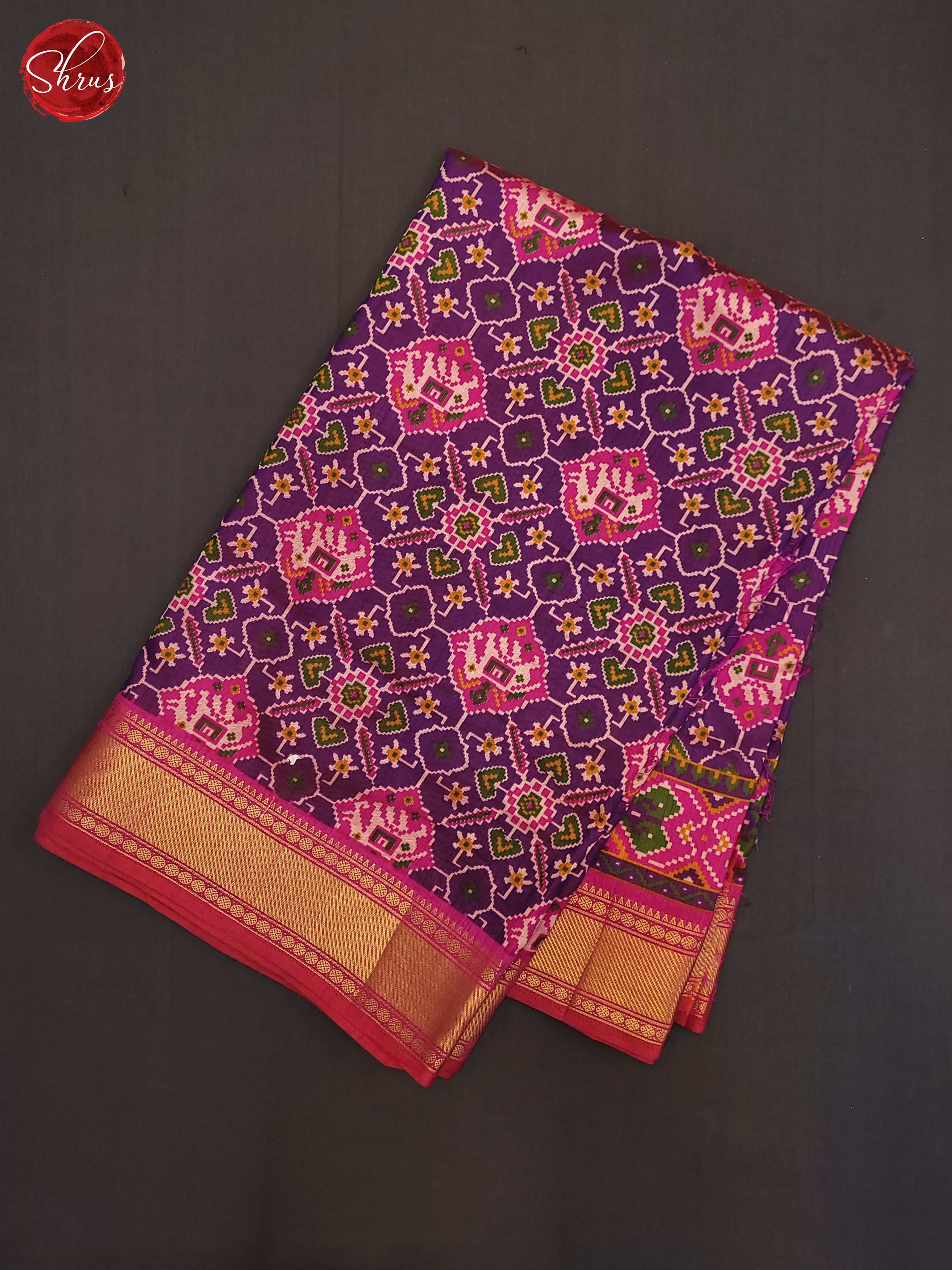 Violet & Pink - Semi Patola Saree - Shop on ShrusEternity.com