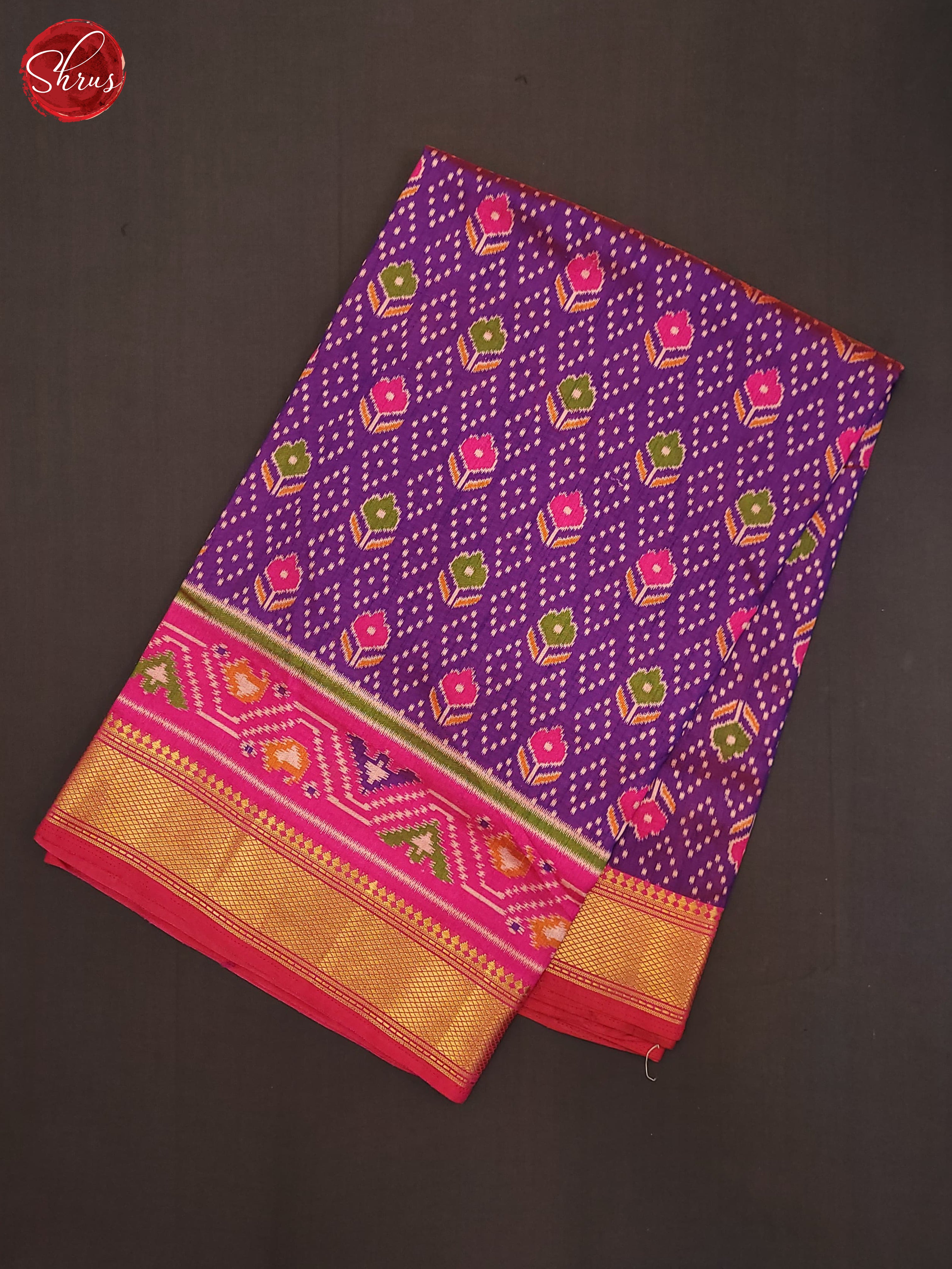 Purple & Pink - Semi Patola Saree - Shop on ShrusEternity.com