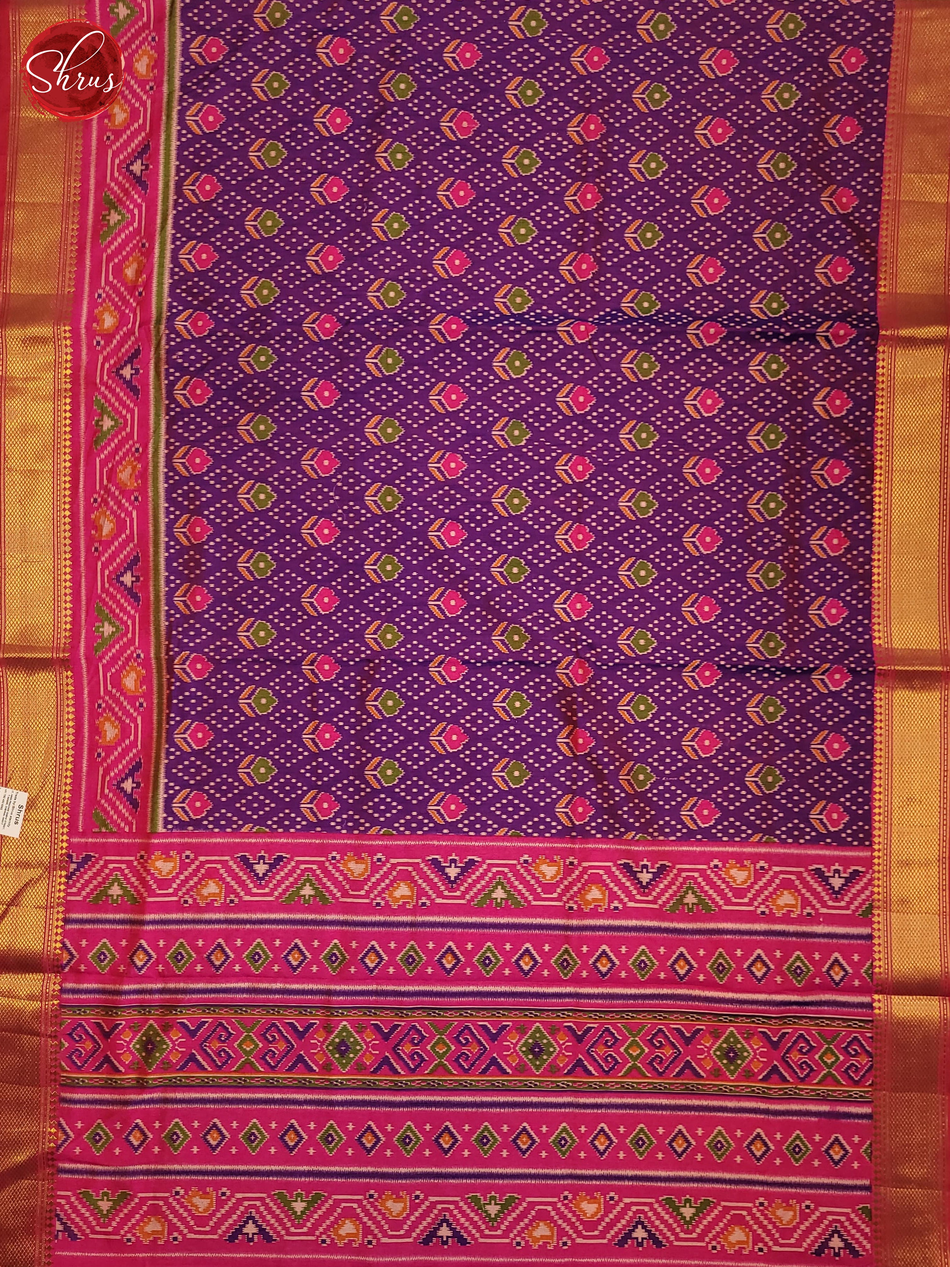 Purple & Pink - Semi Patola Saree - Shop on ShrusEternity.com