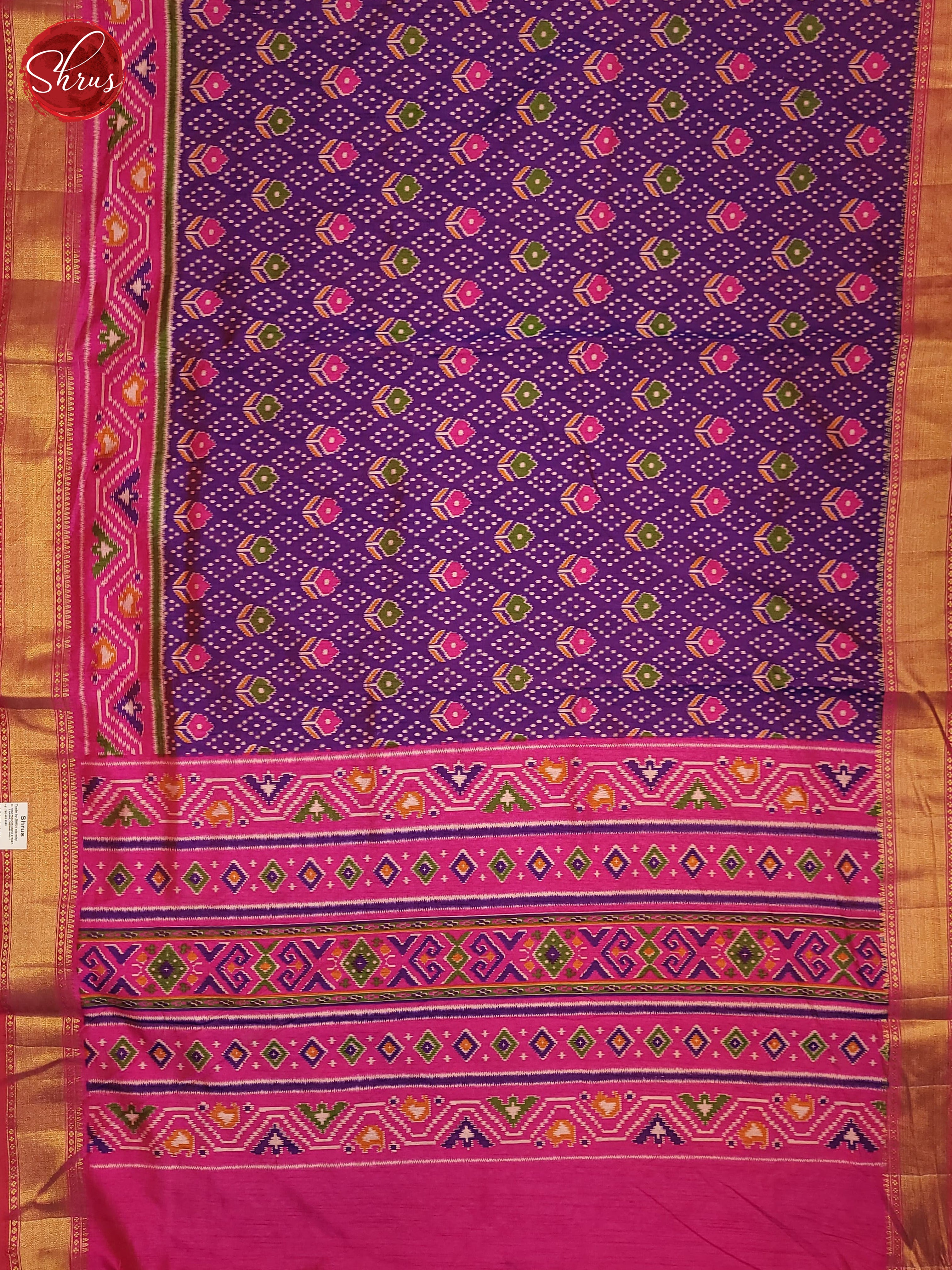 Violet & Pink- Semi Patola Saree - Shop on ShrusEternity.com