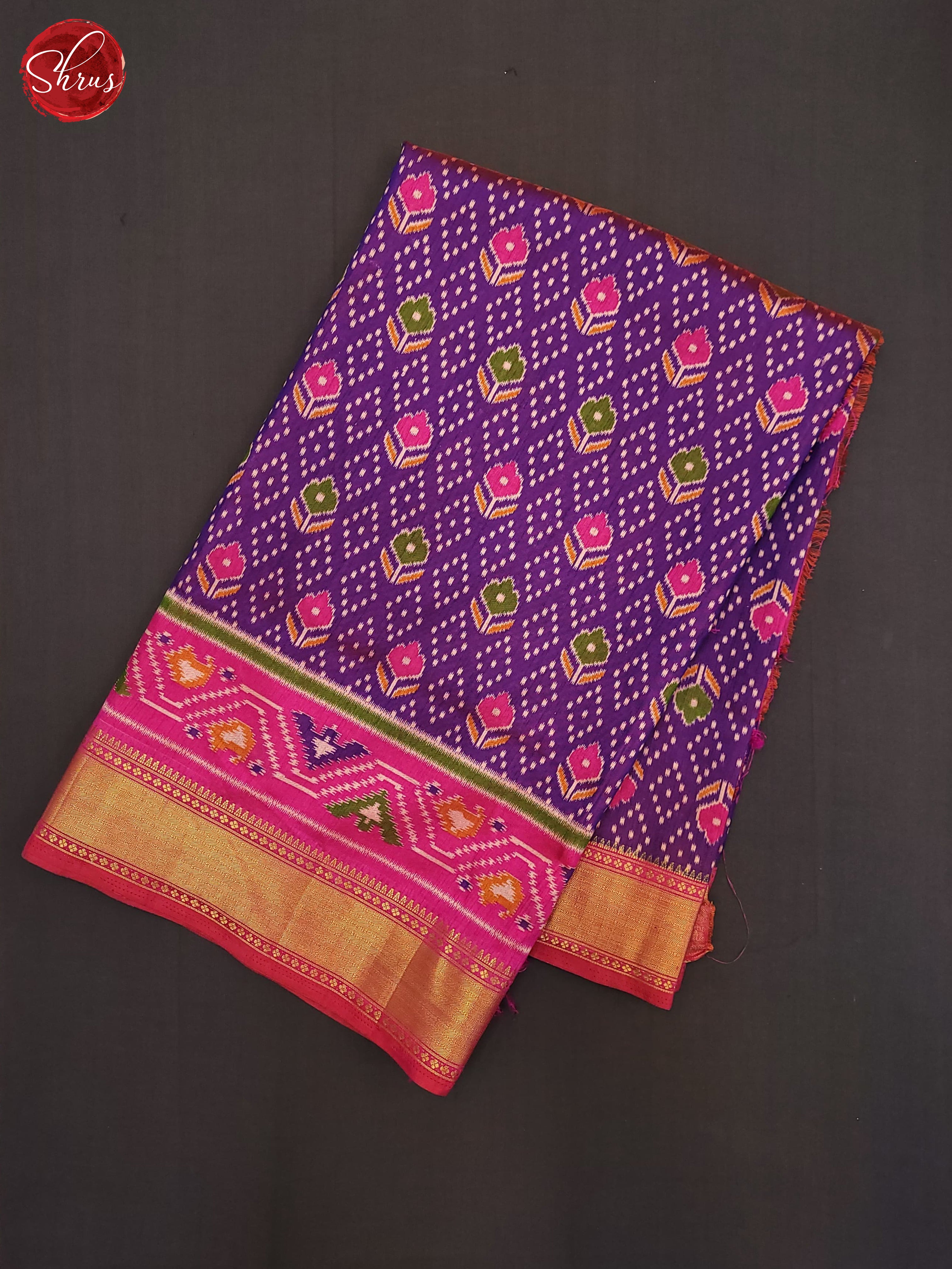 Violet & Pink- Semi Patola Saree - Shop on ShrusEternity.com