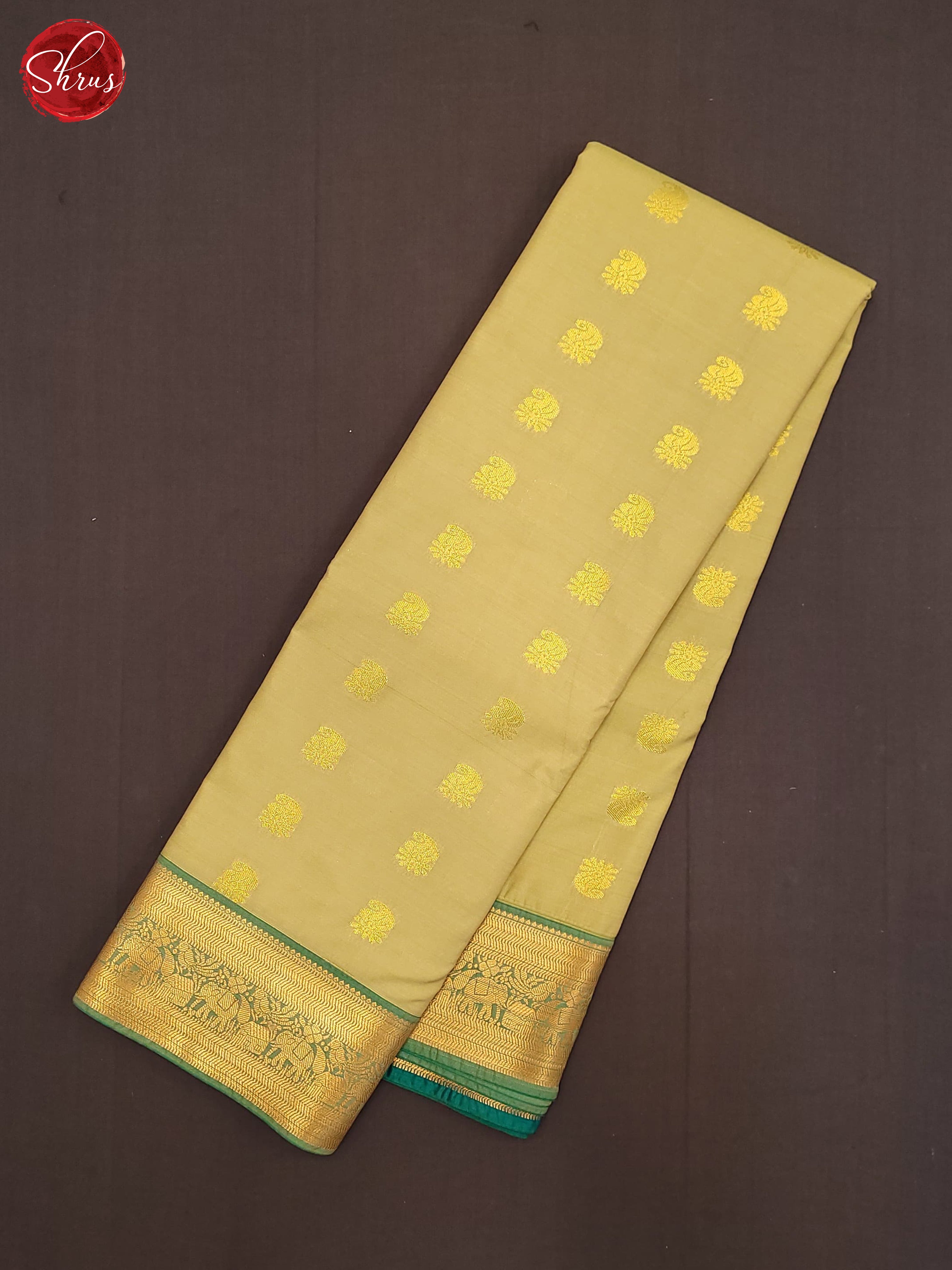 Pista Green & Green - Semi Kanchipuram Saree - Shop on ShrusEternity.com