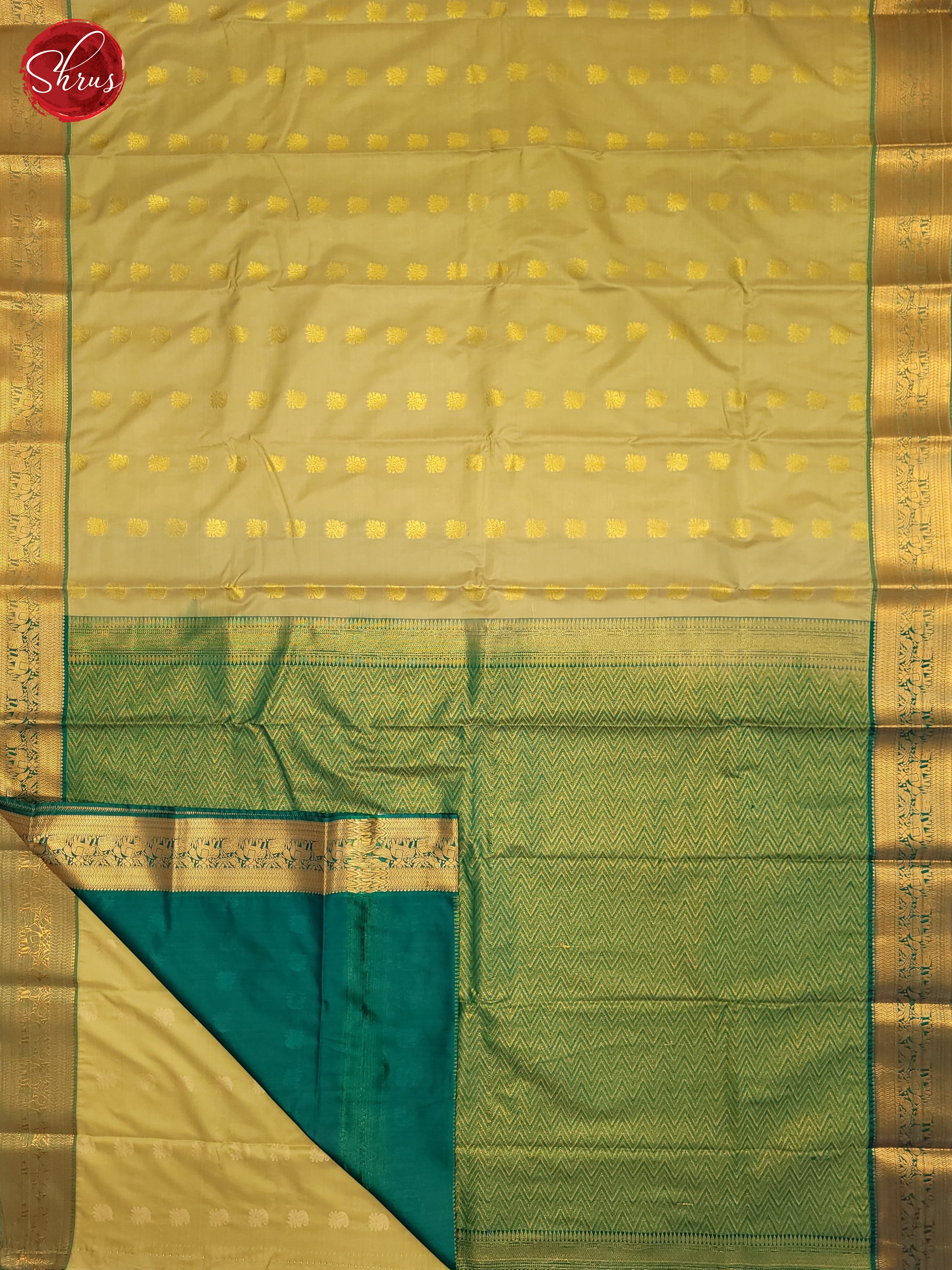 Pista Green & Green - Semi Kanchipuram Saree - Shop on ShrusEternity.com