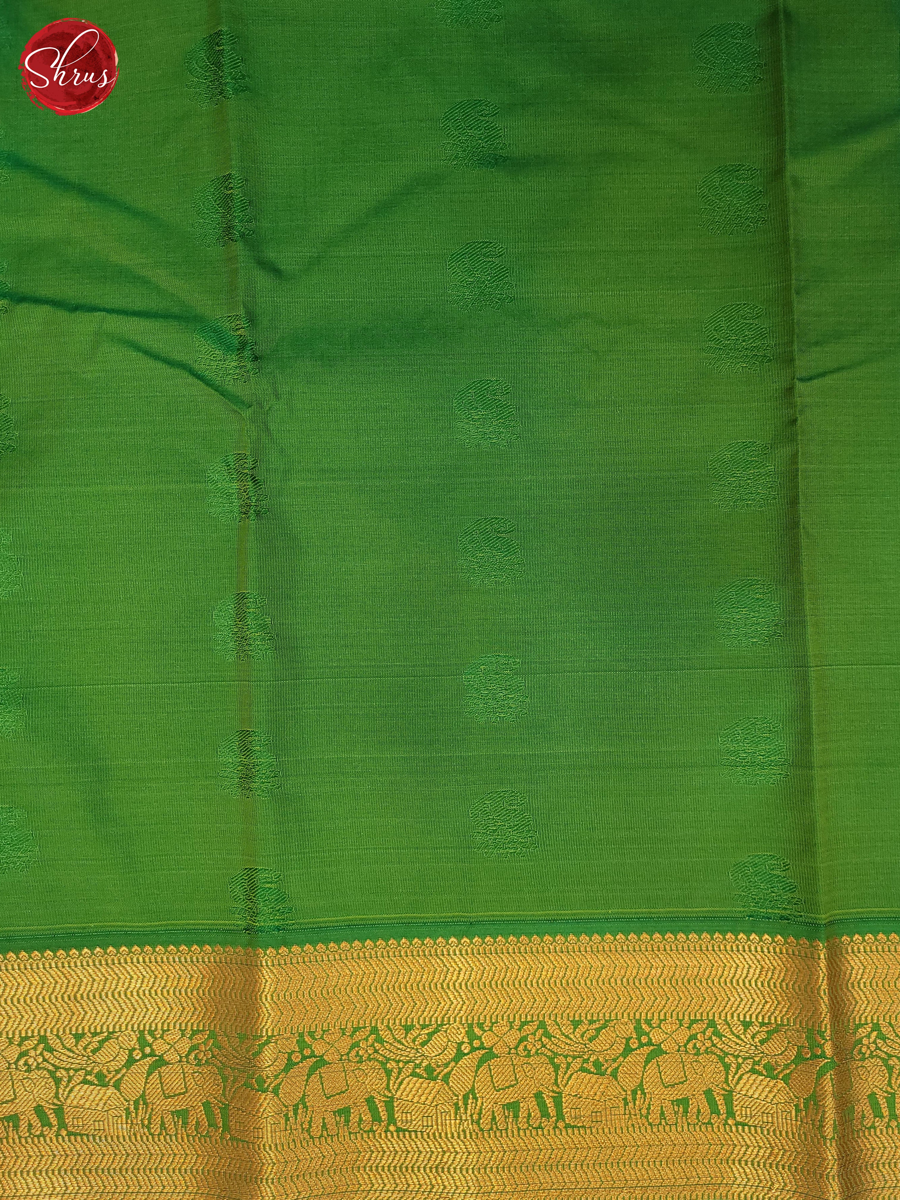 Green  - Semi Kanchipuram Saree - Shop on ShrusEternity.com
