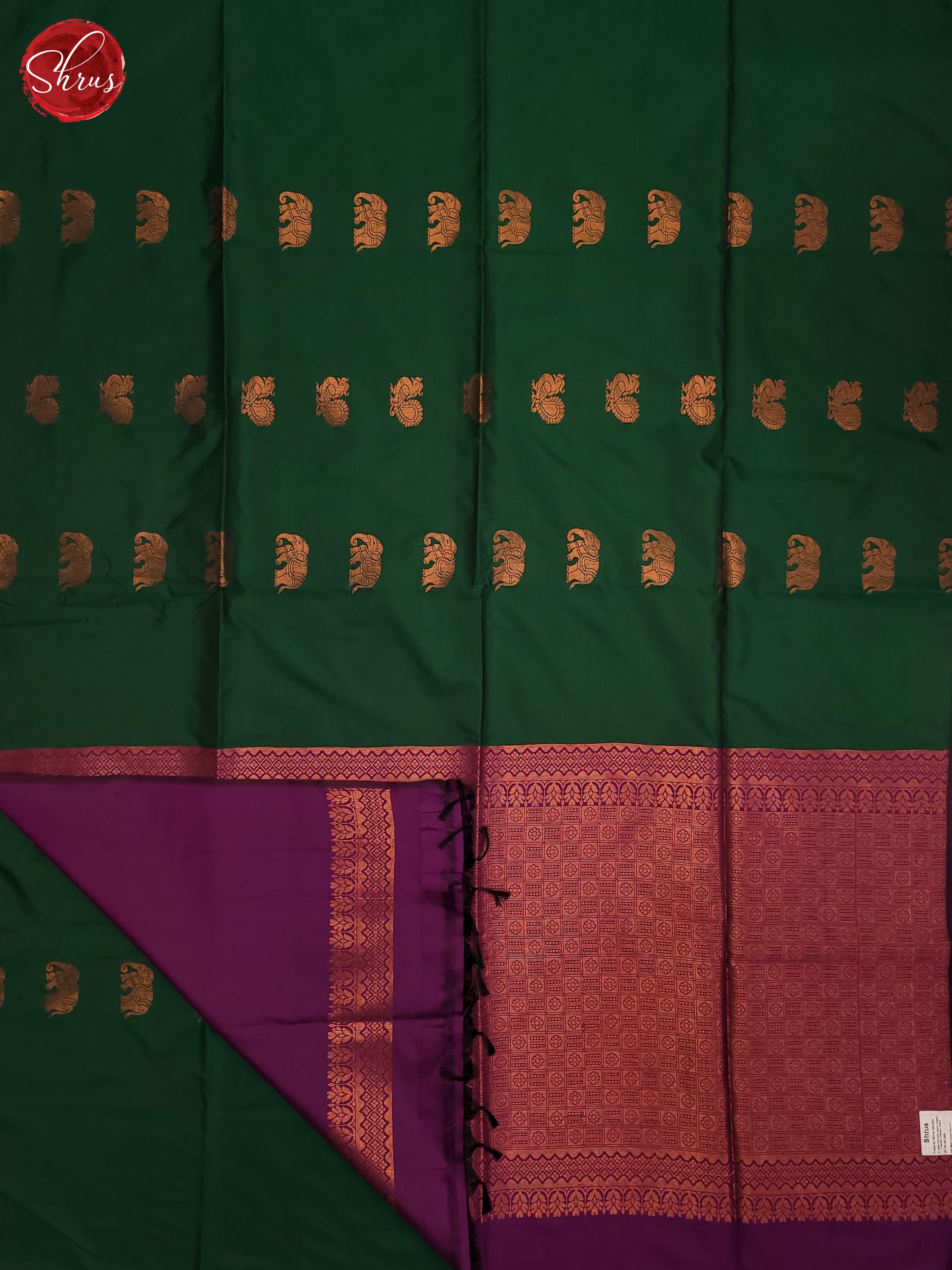 Bottle Green & Vadamalli - Semi Softsilk Saree - Shop on ShrusEternity.com