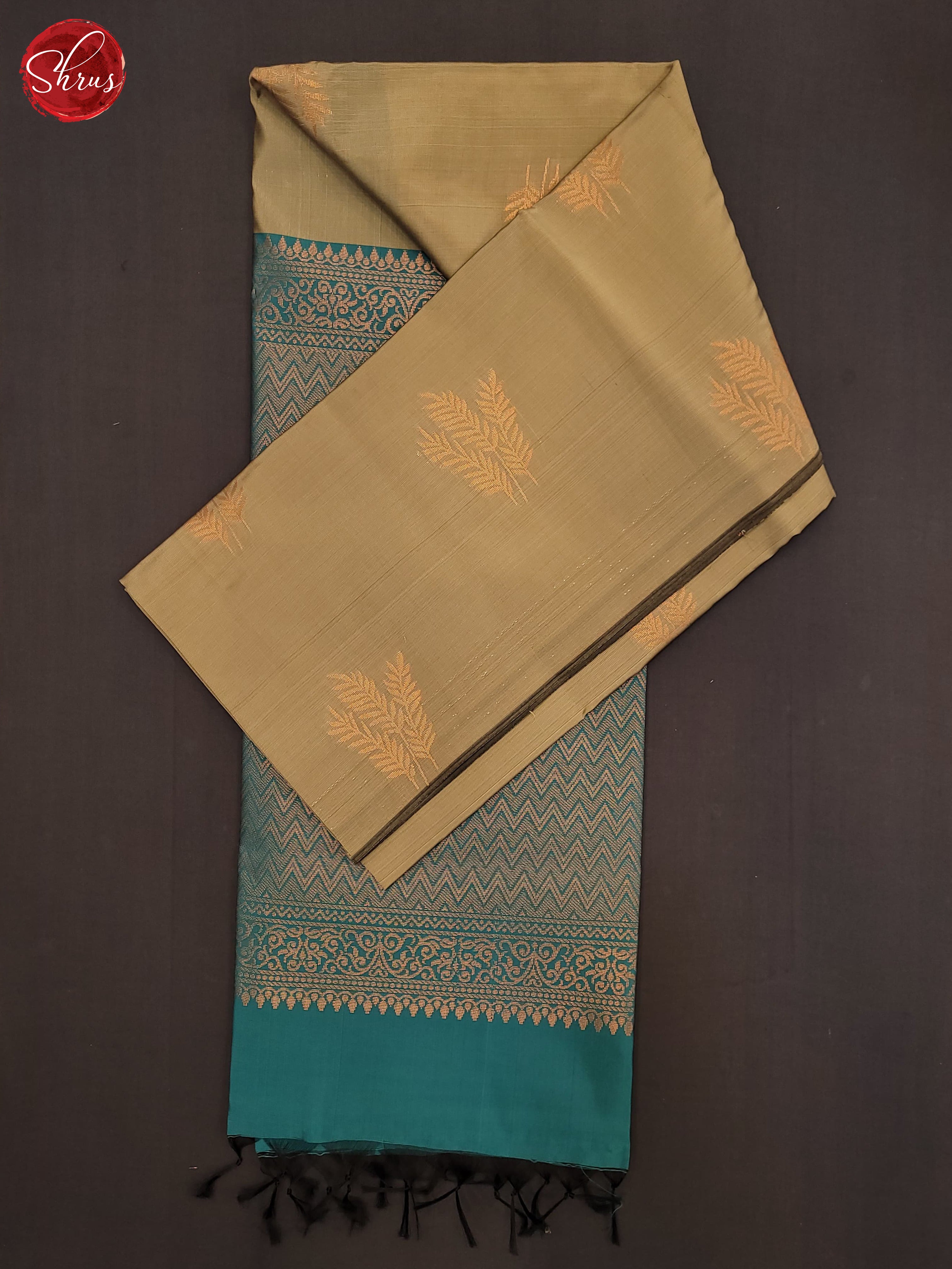 Beige & Blue - Semi Softsilk Saree - Shop on ShrusEternity.com