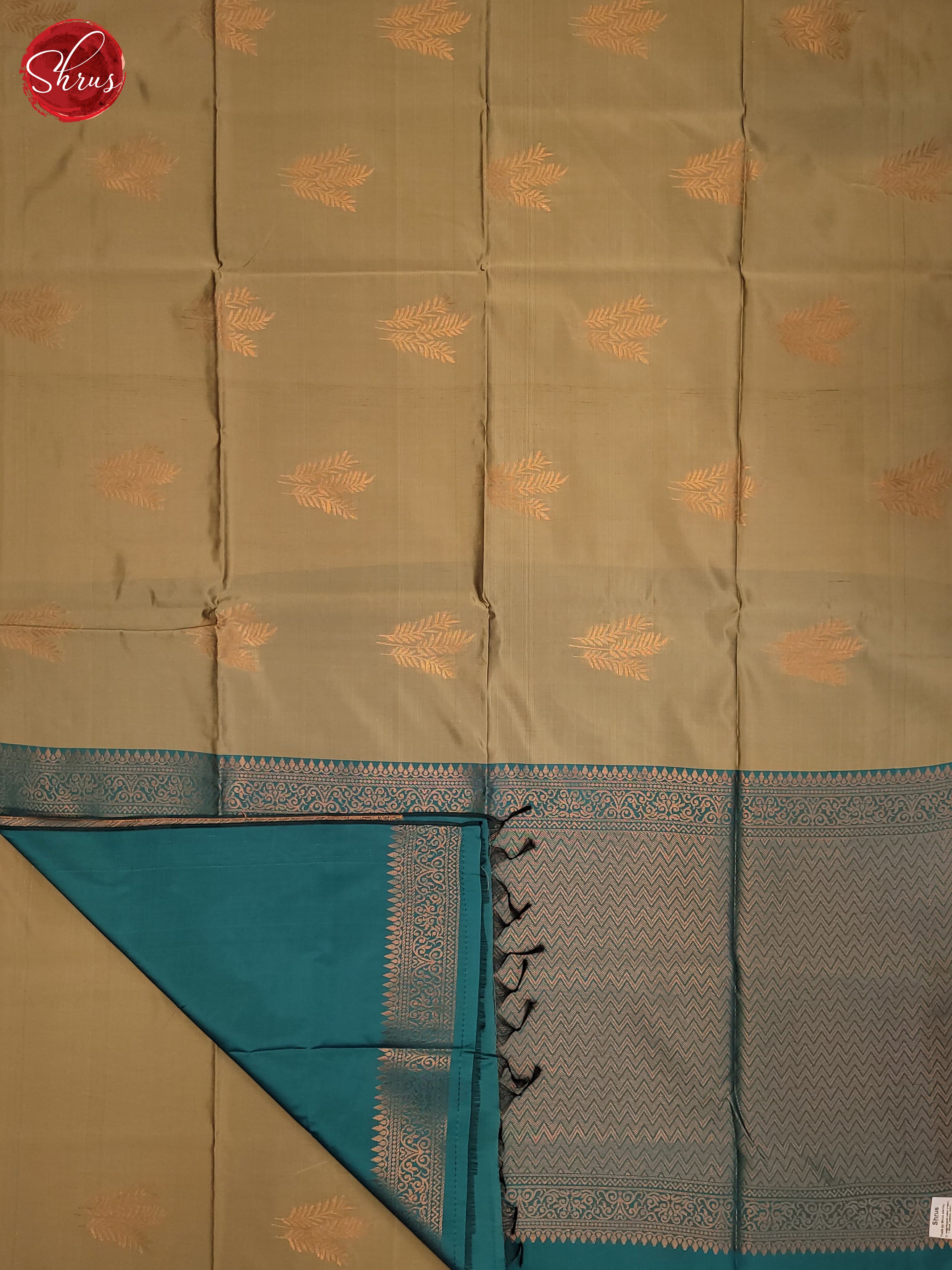 Beige & Blue - Semi Softsilk Saree - Shop on ShrusEternity.com