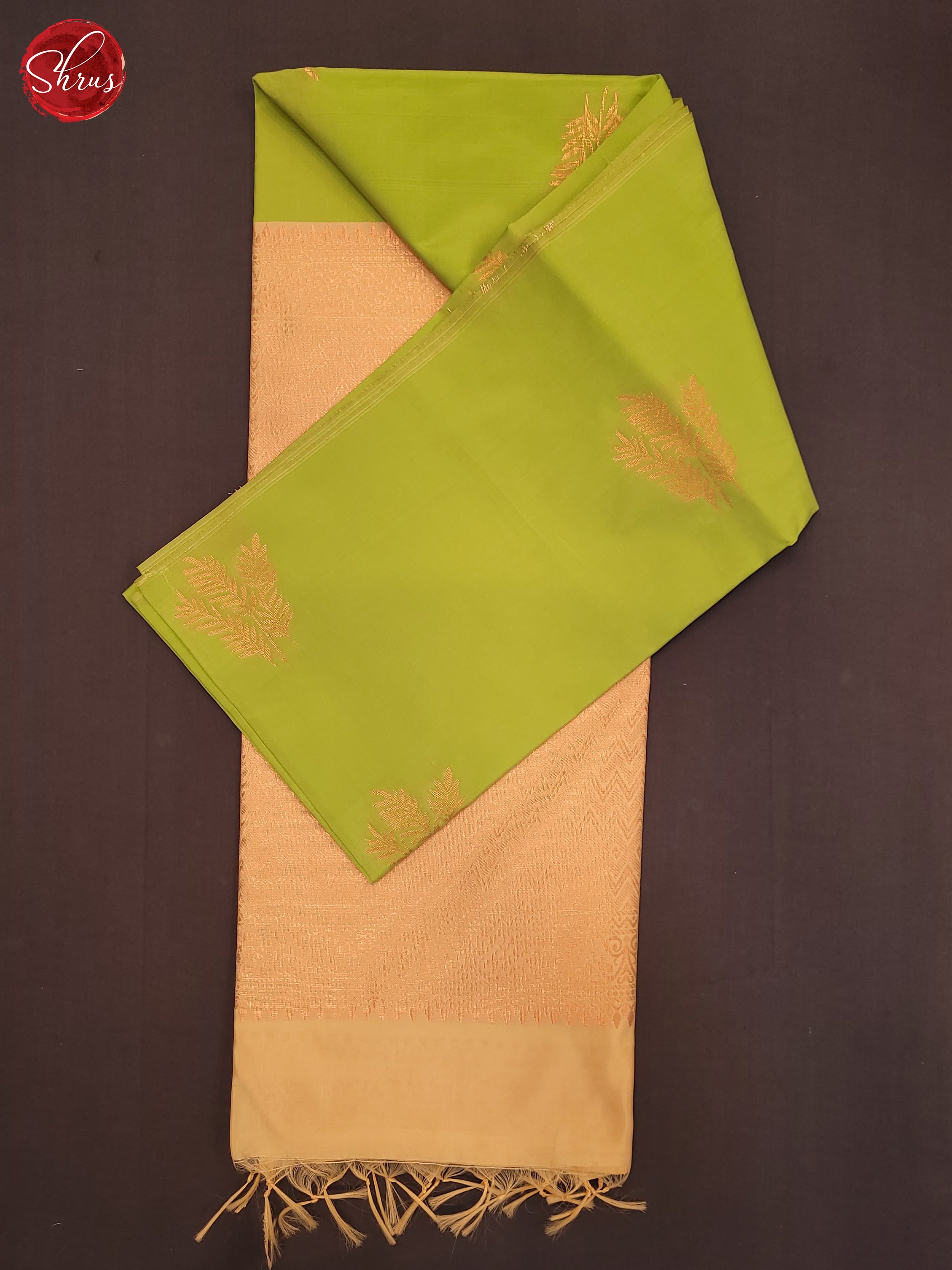 Green & Peach- Semi Softsilk Saree - Shop on ShrusEternity.com