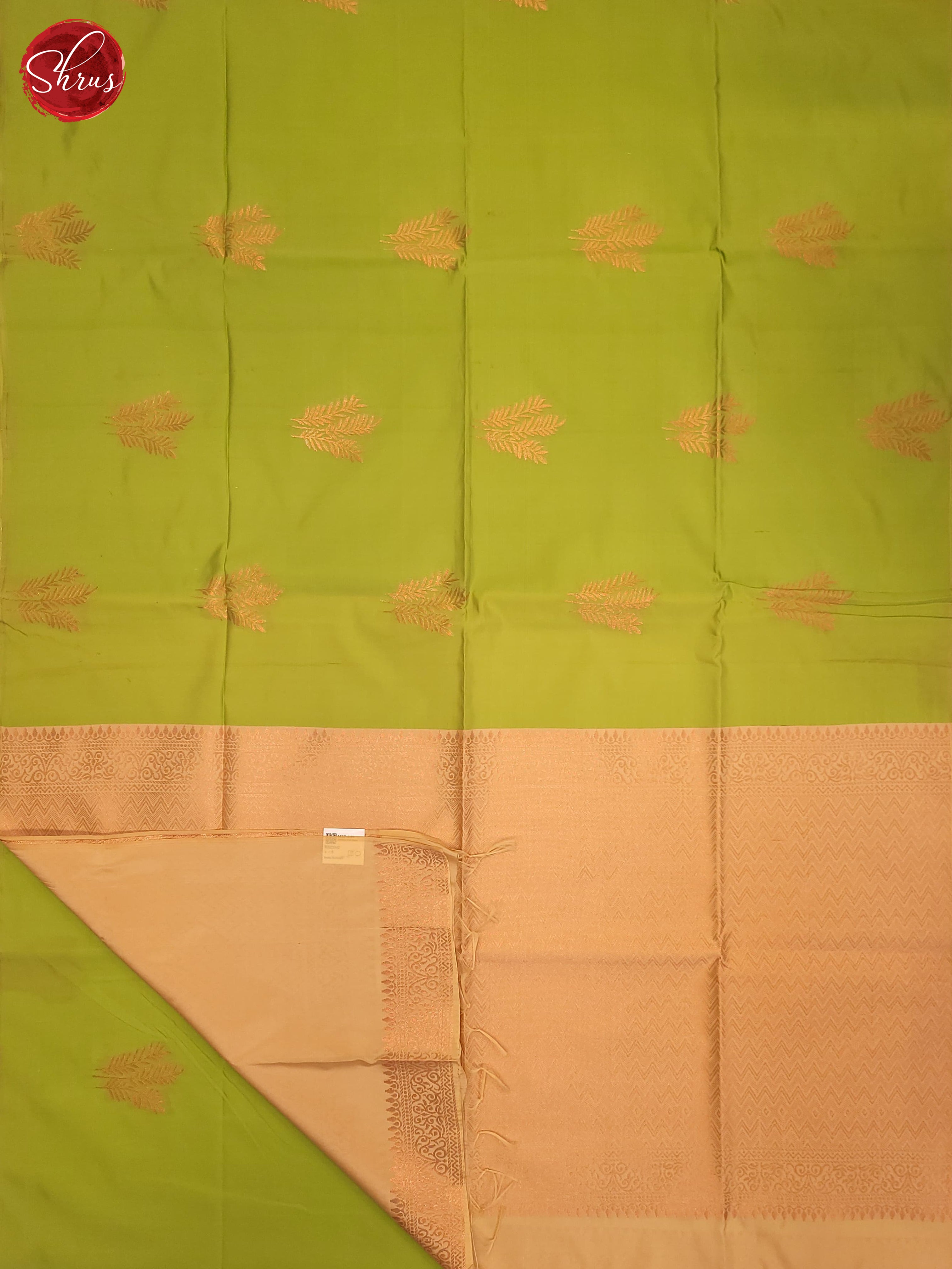 Green & Peach- Semi Softsilk Saree - Shop on ShrusEternity.com