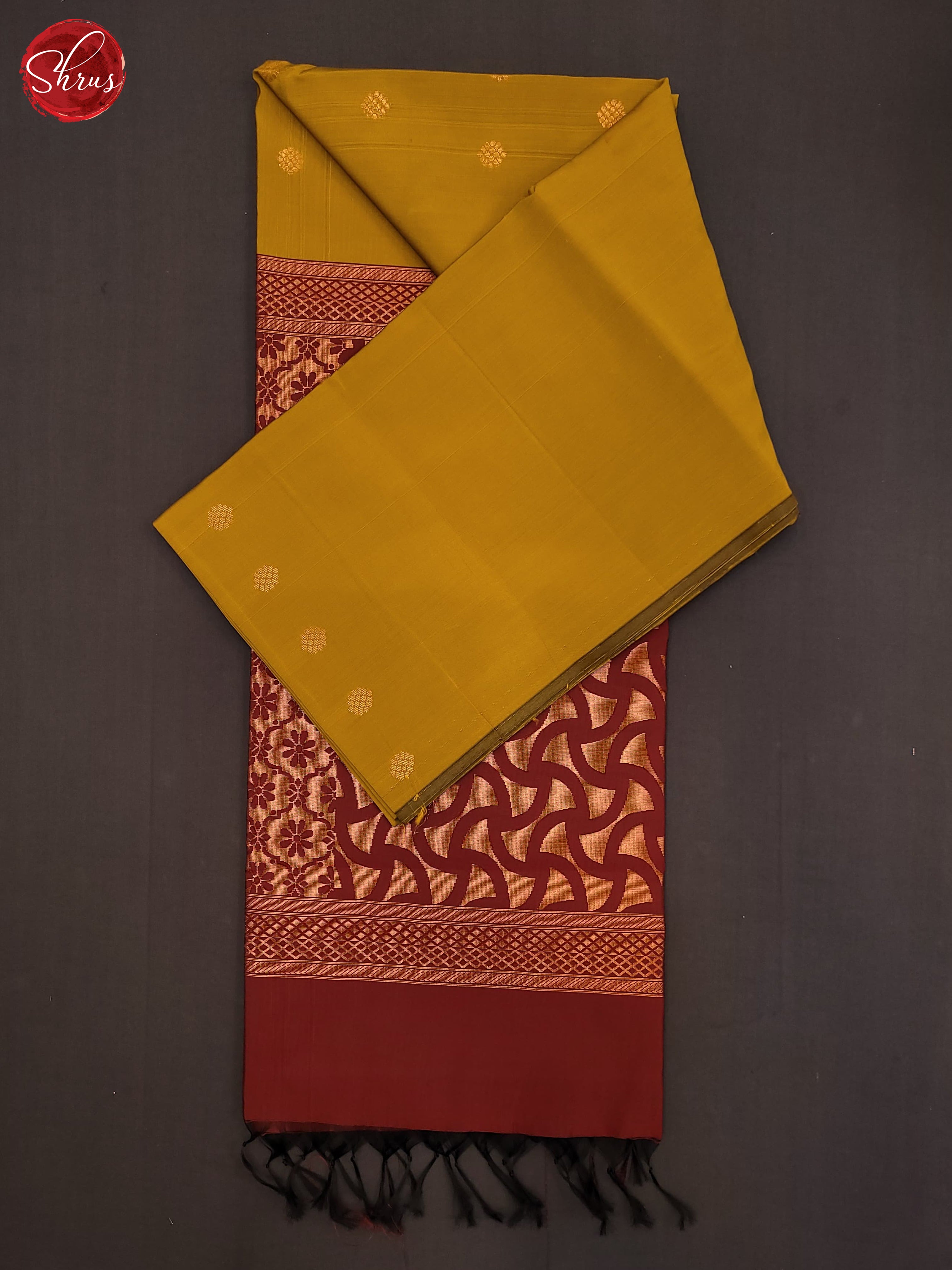 Mehandi Green & Maroon - Semi Softsilk Saree - Shop on ShrusEternity.com