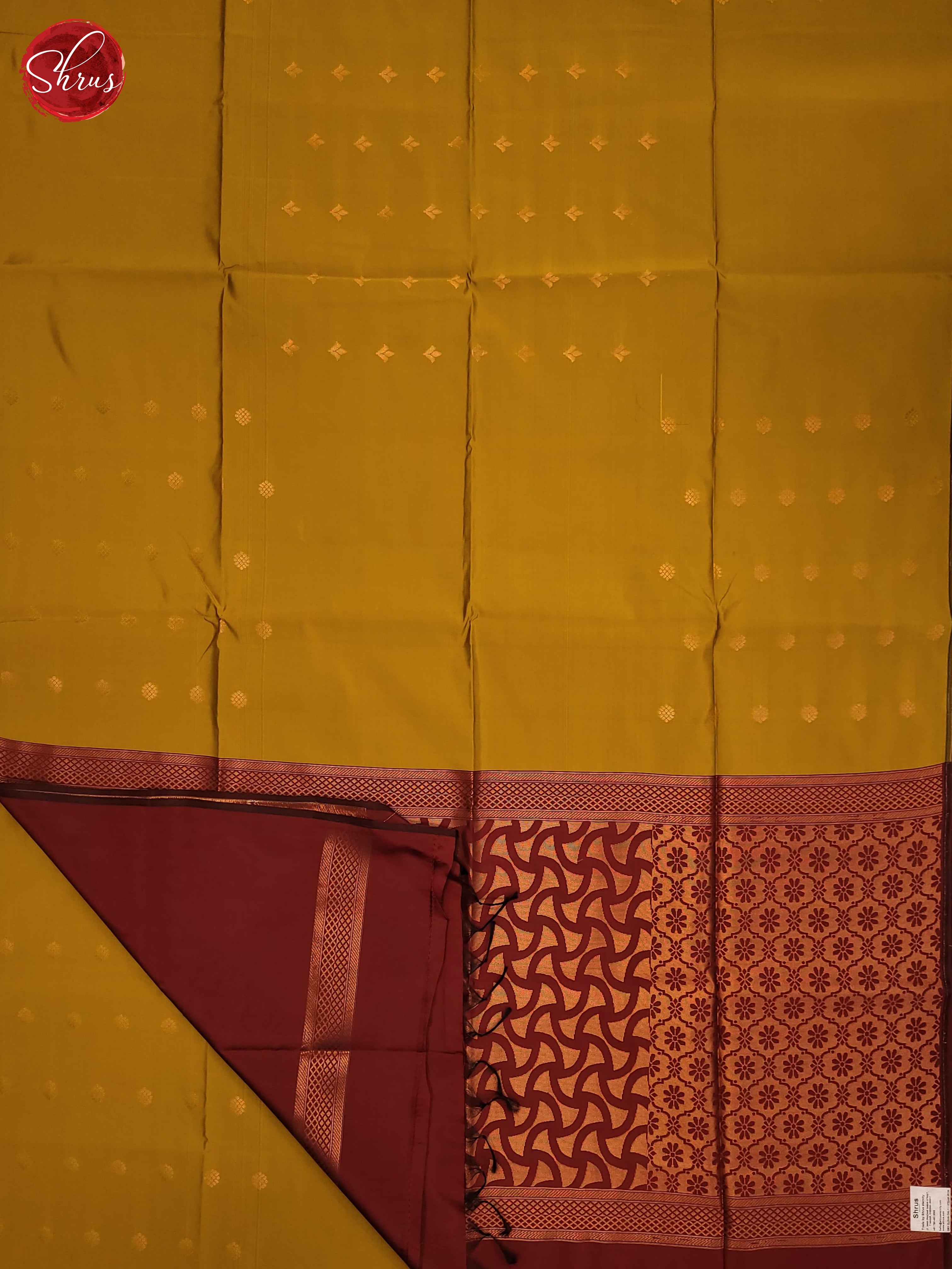 Mehandi Green & Maroon - Semi Softsilk Saree - Shop on ShrusEternity.com