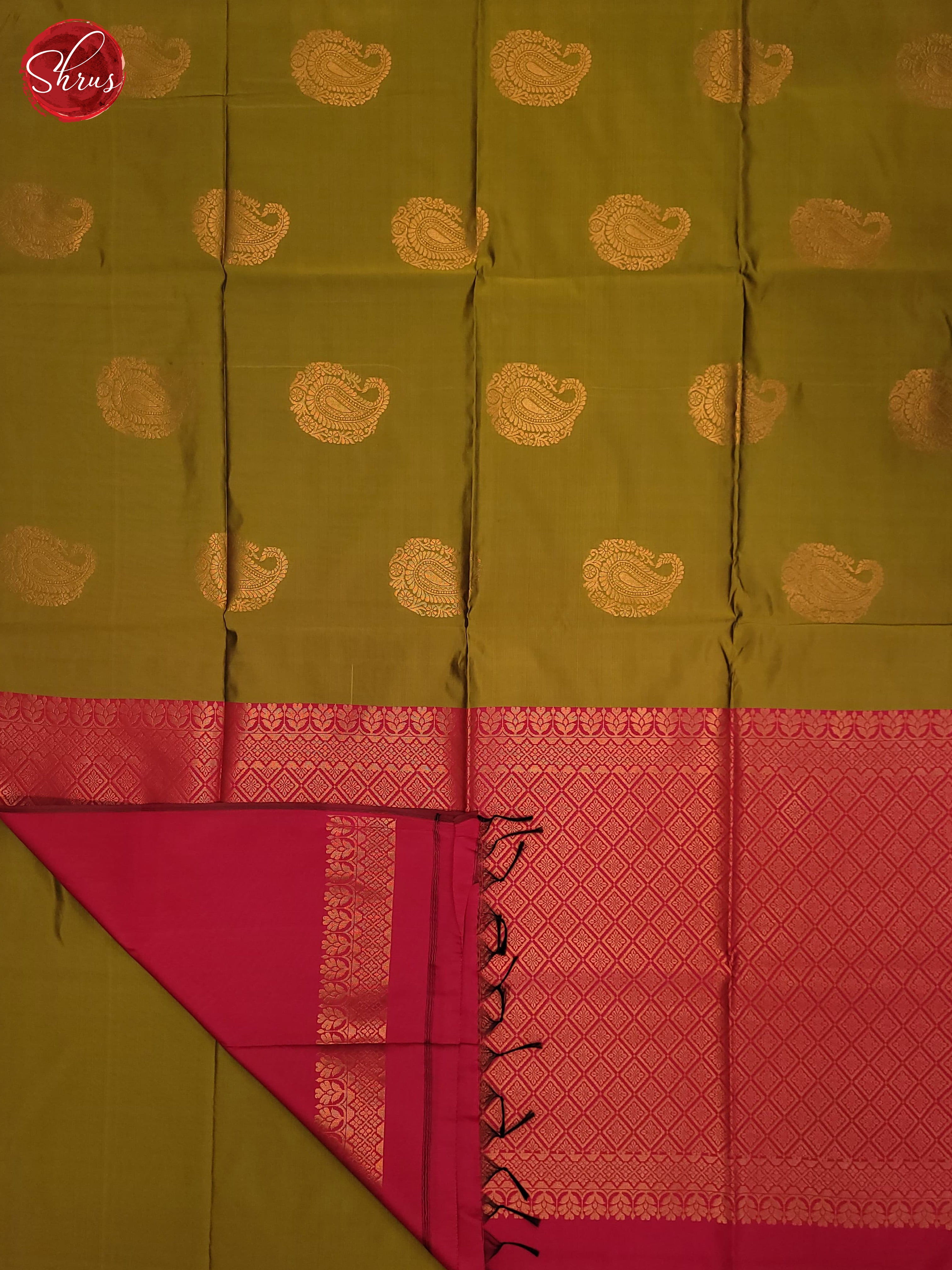 Green & Red - Semi Softsilk Saree - Shop on ShrusEternity.com