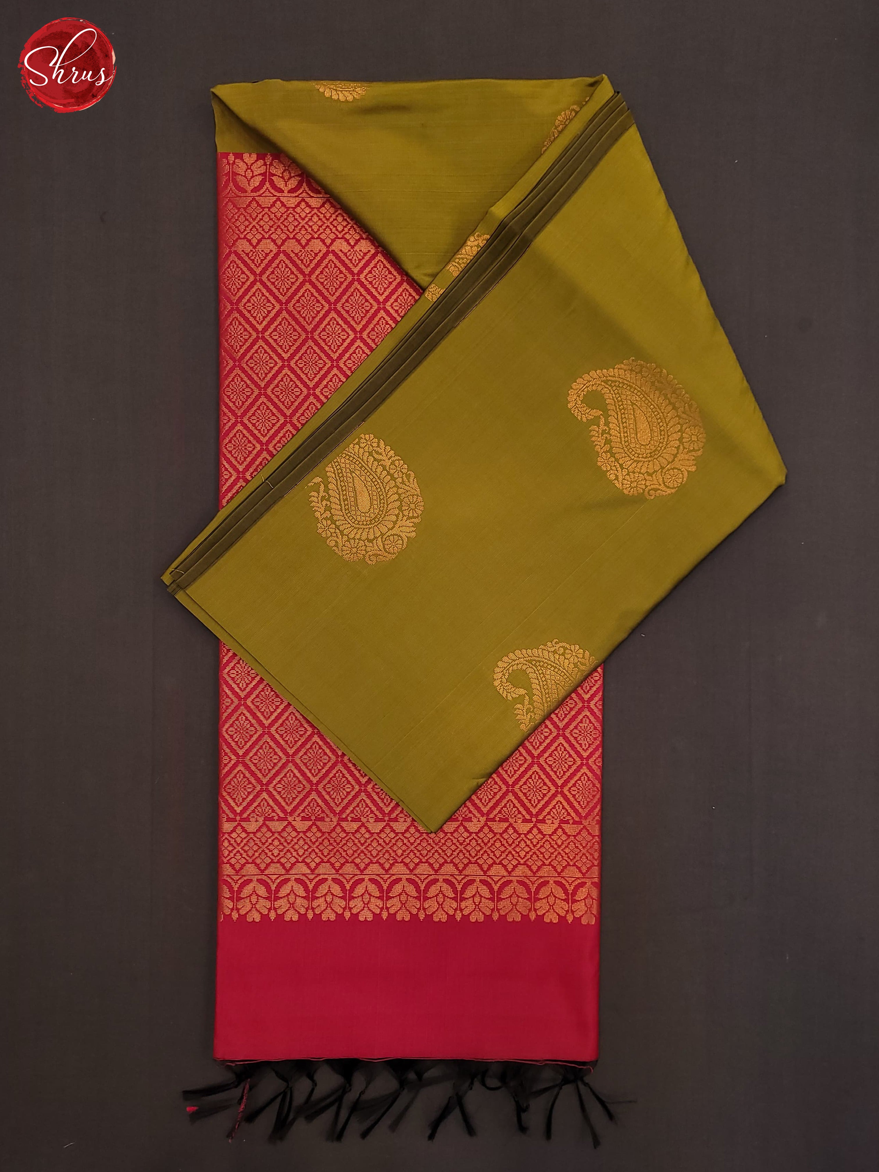 Green & Red - Semi Softsilk Saree - Shop on ShrusEternity.com