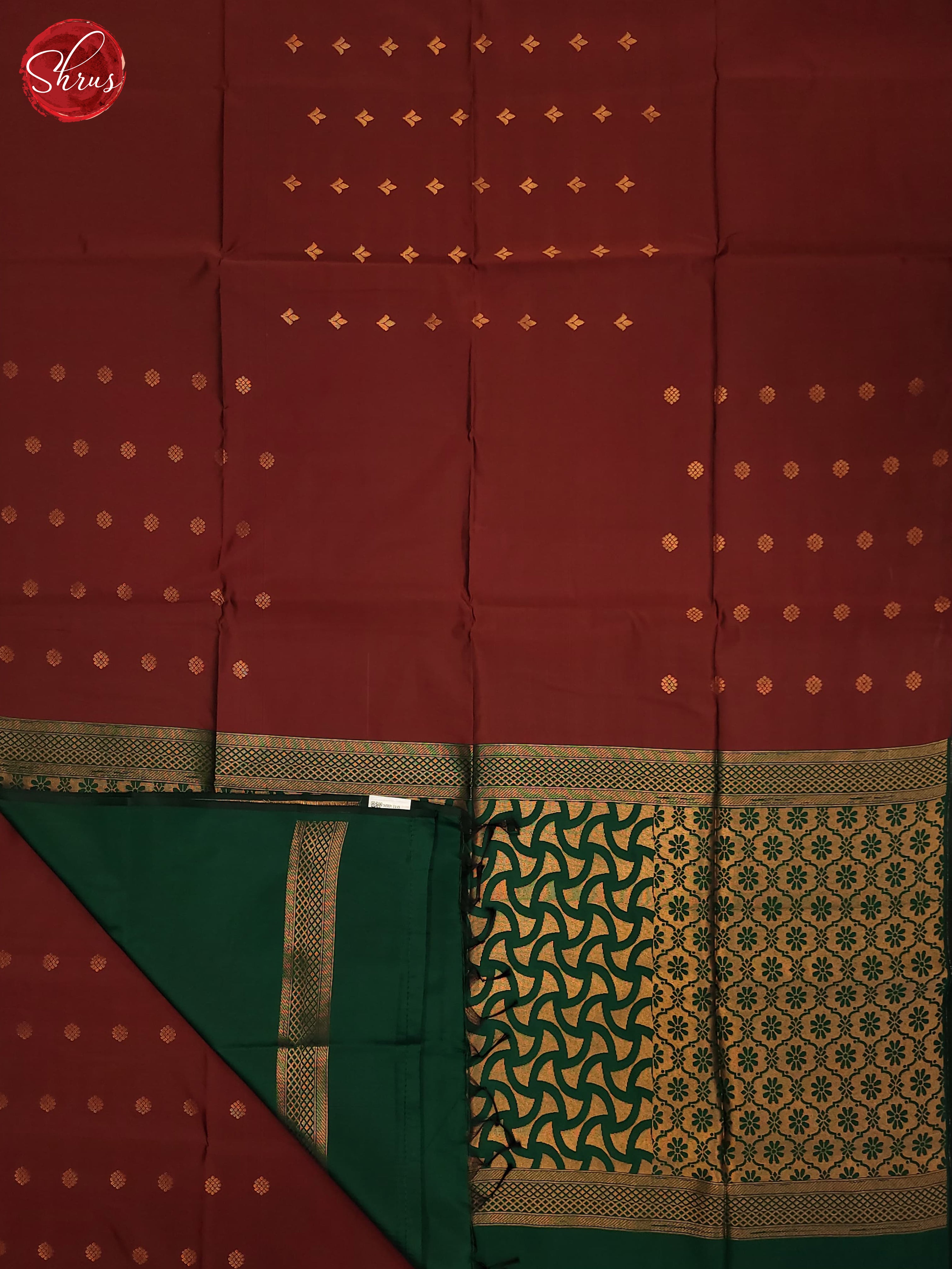 Maroon & Green - Semi Softsilk Saree - Shop on ShrusEternity.com