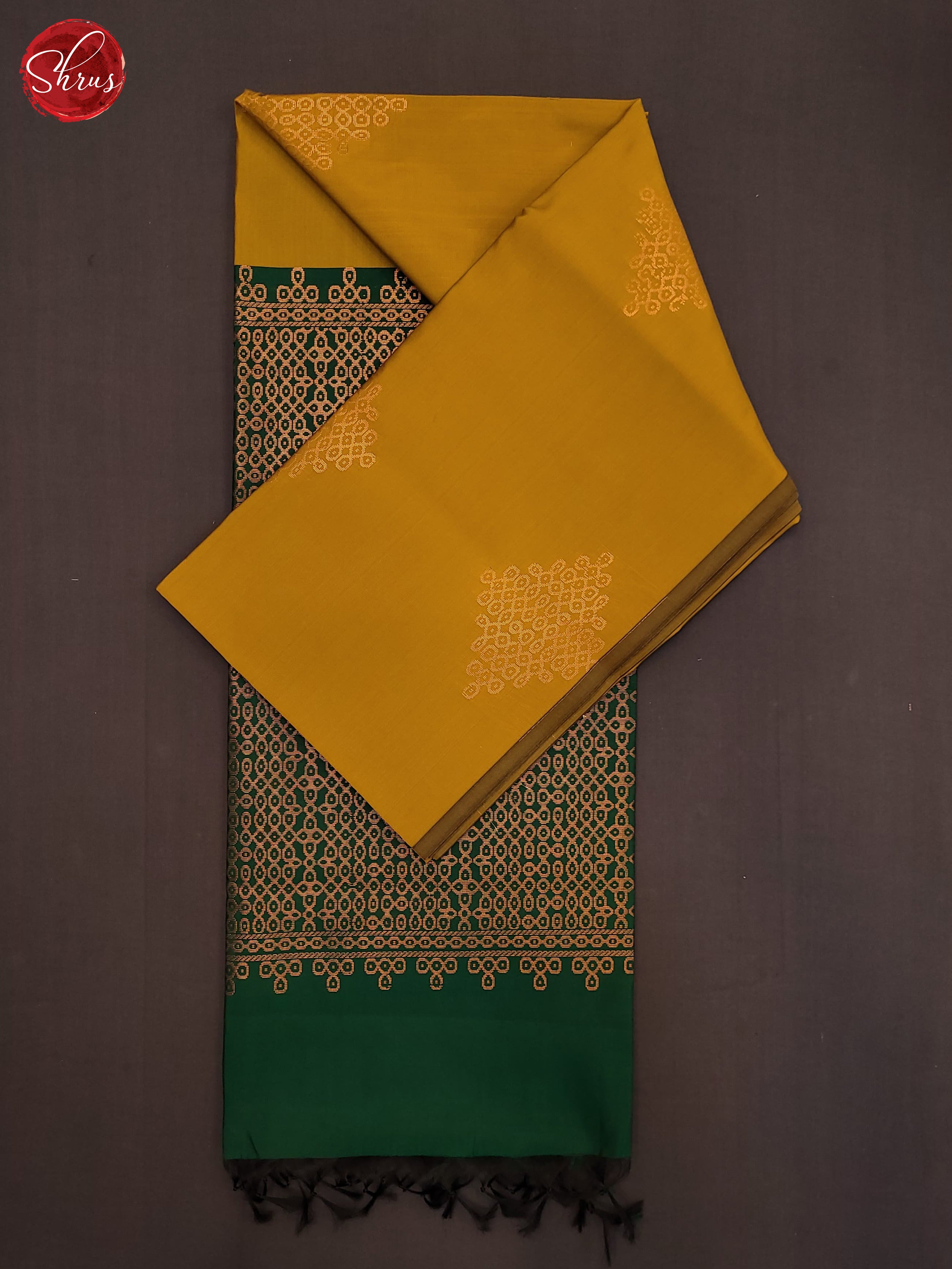 Mustardy Green & Green - Semi Soft Silk Saree - Shop on ShrusEternity.com