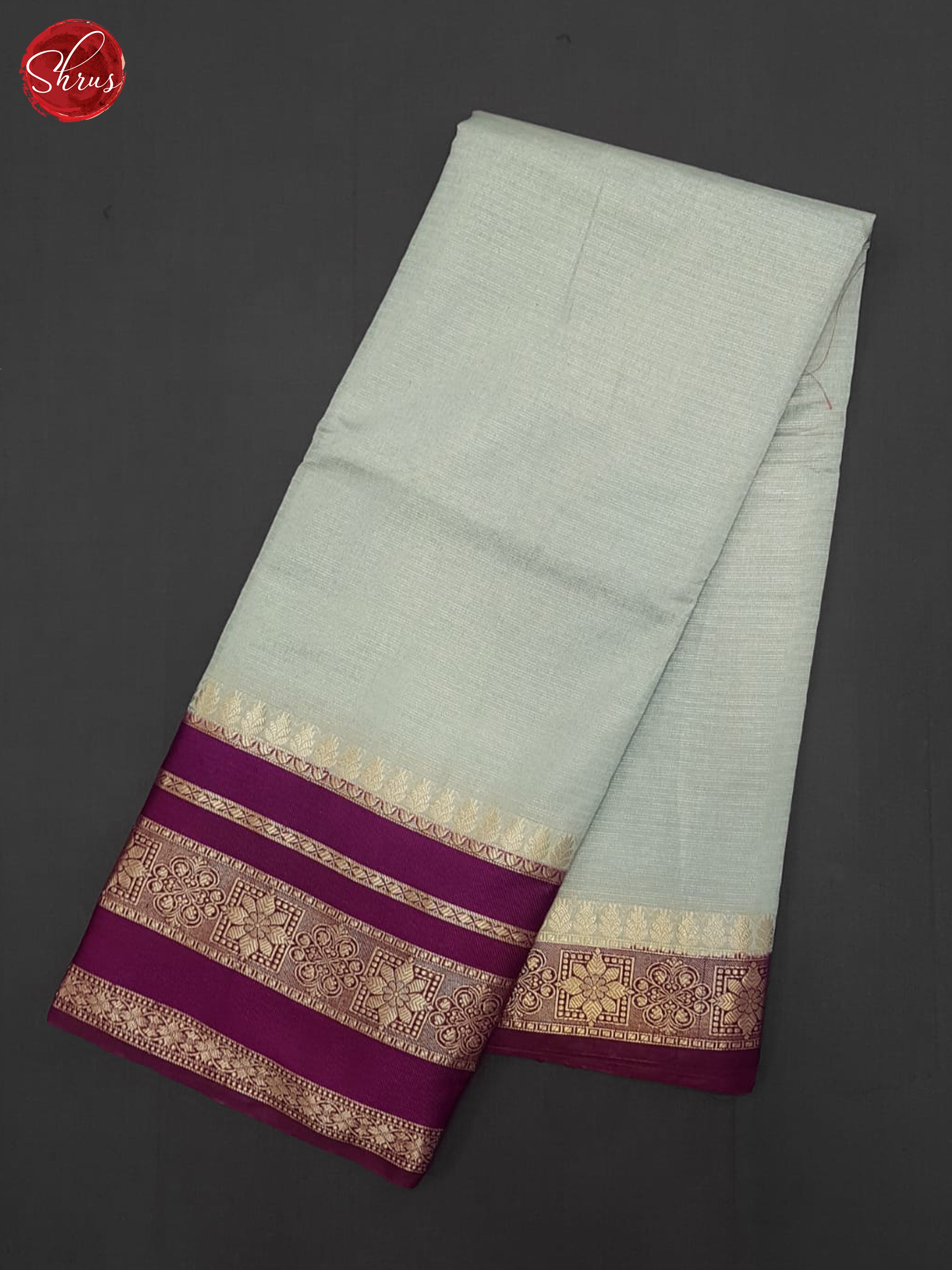 Grey & Majenta - Semi Dupion Saree - Shop on ShrusEternity.com