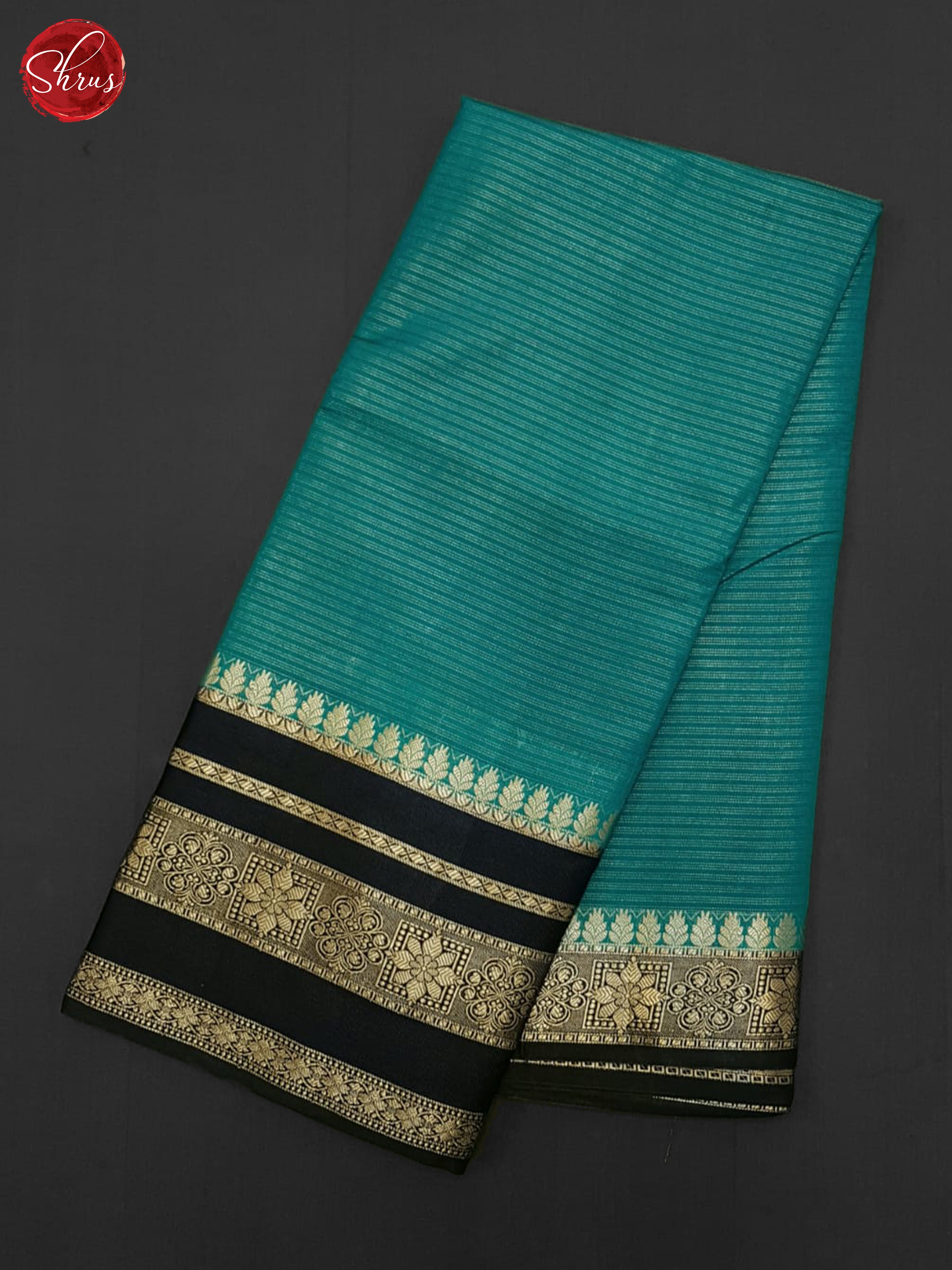 Teal & Blue- Semi Dupion Saree - Shop on ShrusEternity.com