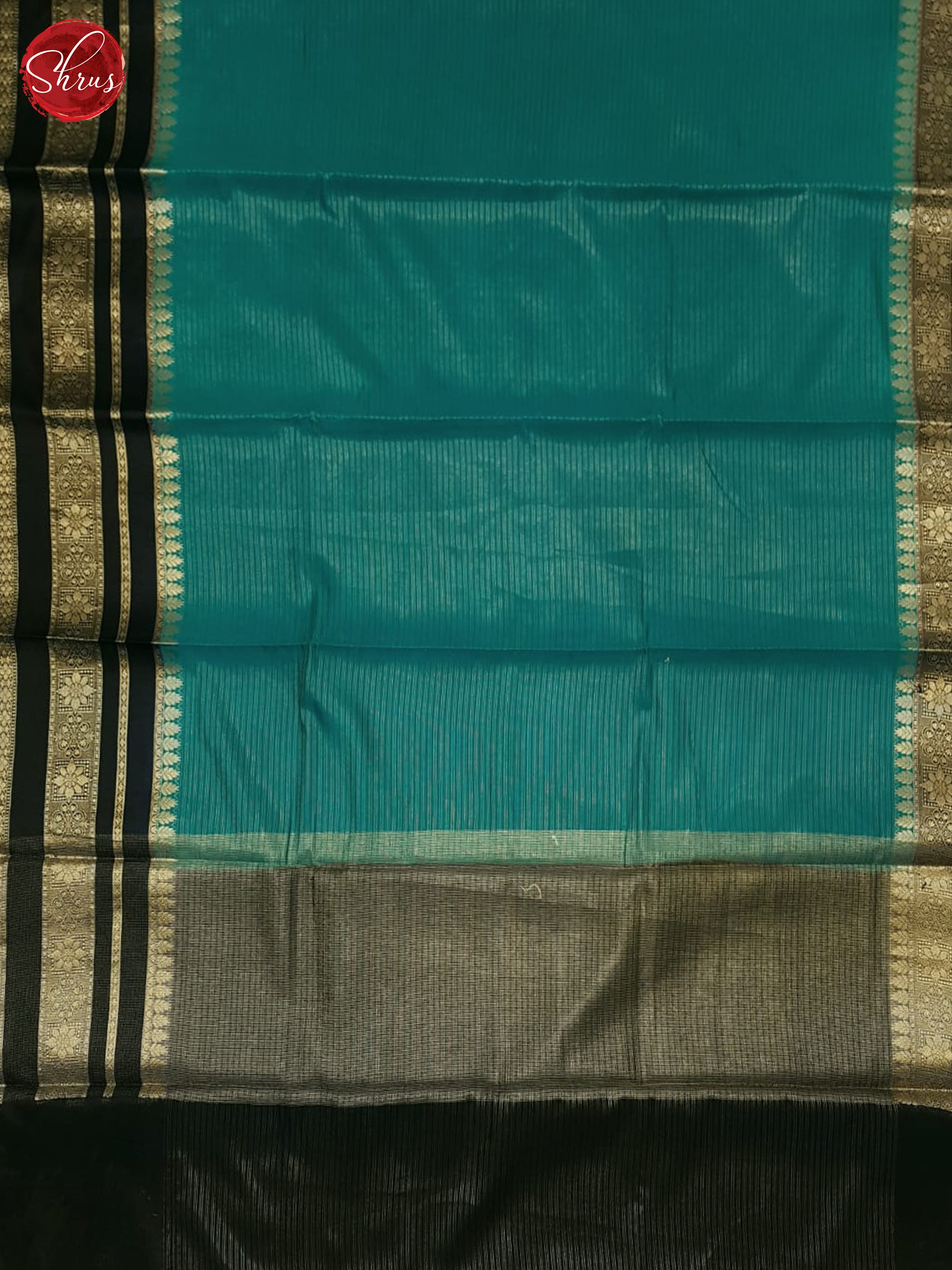 Teal & Blue- Semi Dupion Saree - Shop on ShrusEternity.com