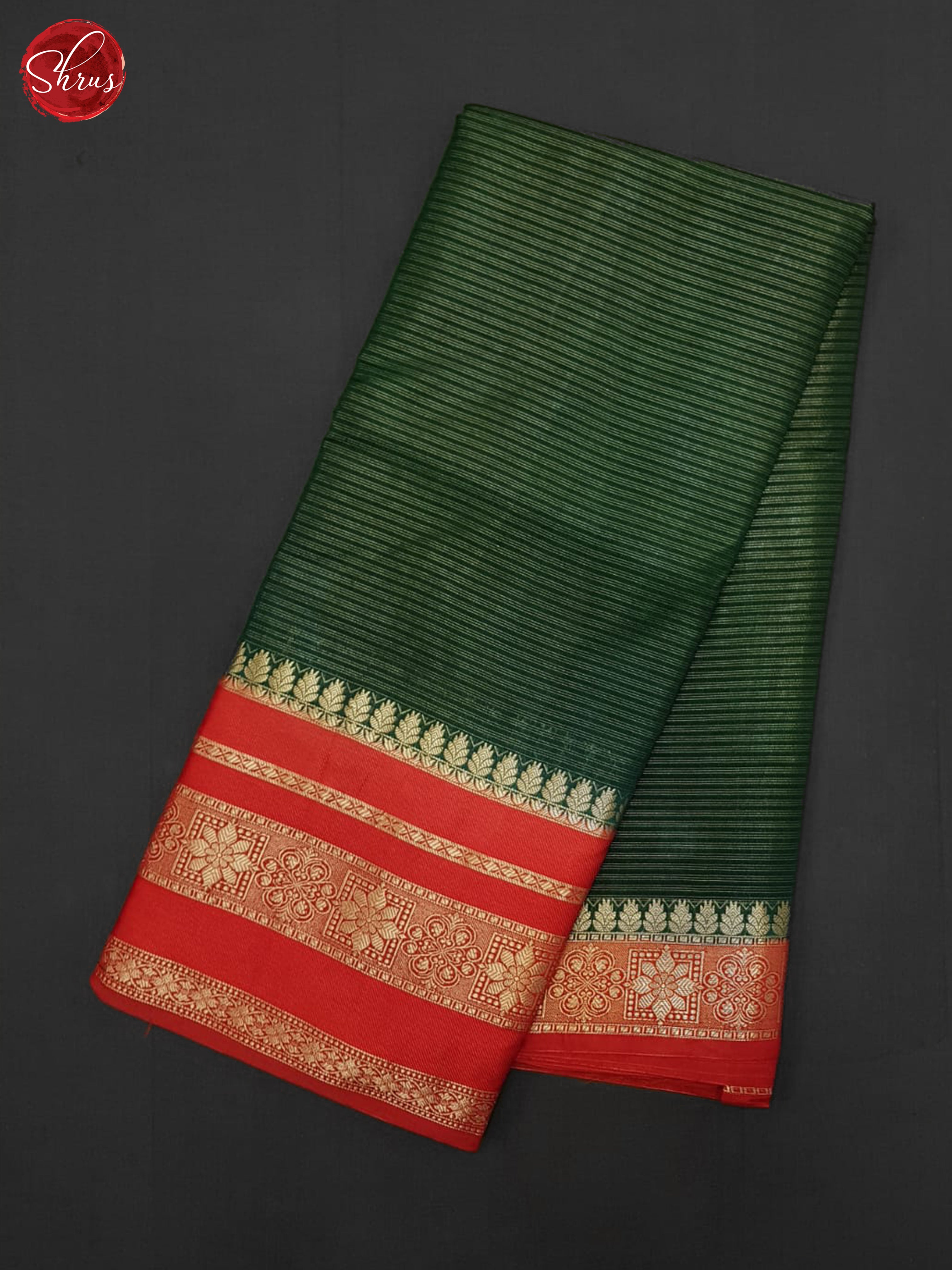 Green & Red - Semi Dupion Saree - Shop on ShrusEternity.com