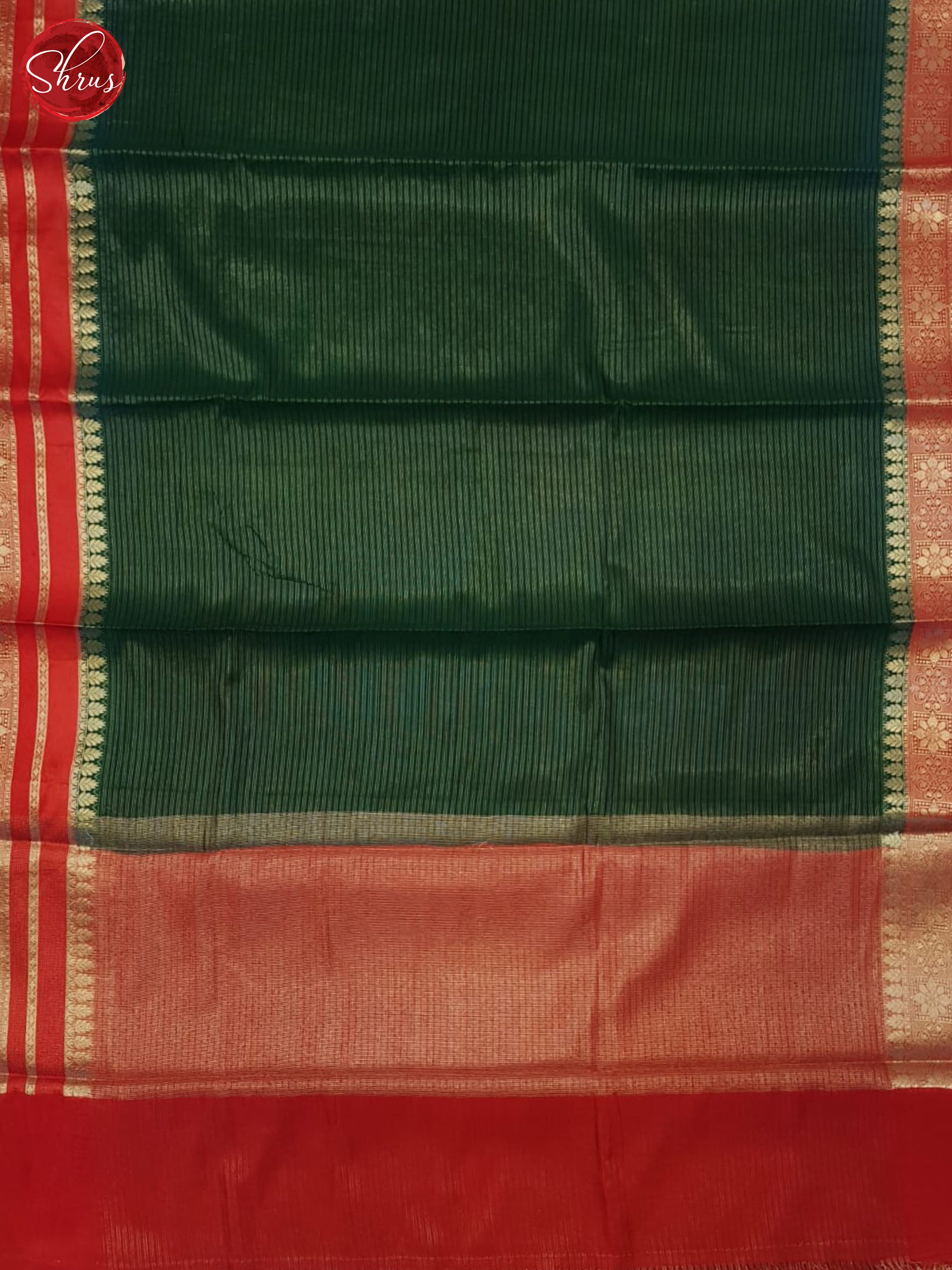 Green & Red - Semi Dupion Saree - Shop on ShrusEternity.com