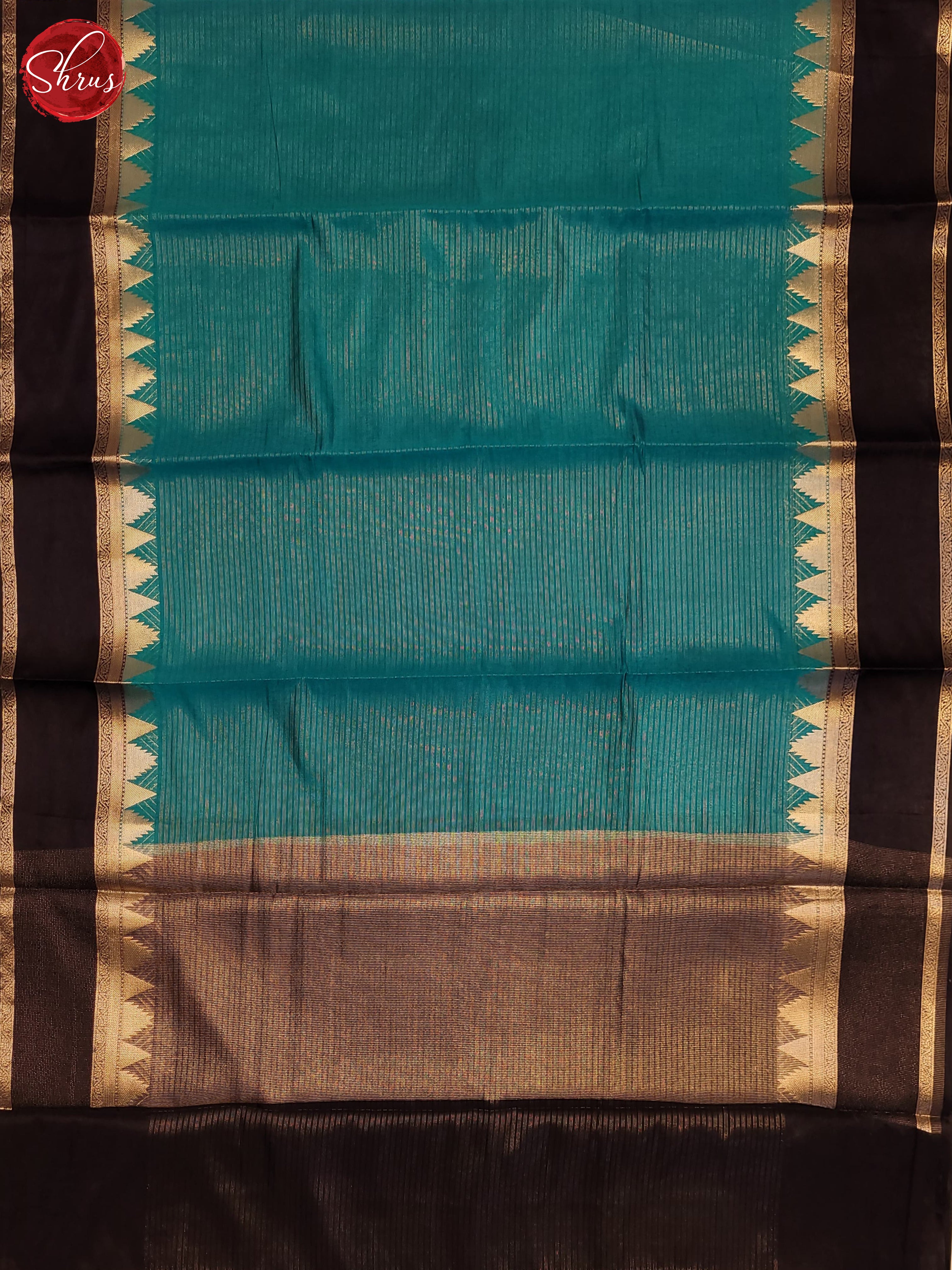 Teal & Blue- Semi Dupion Saree - Shop on ShrusEternity.com