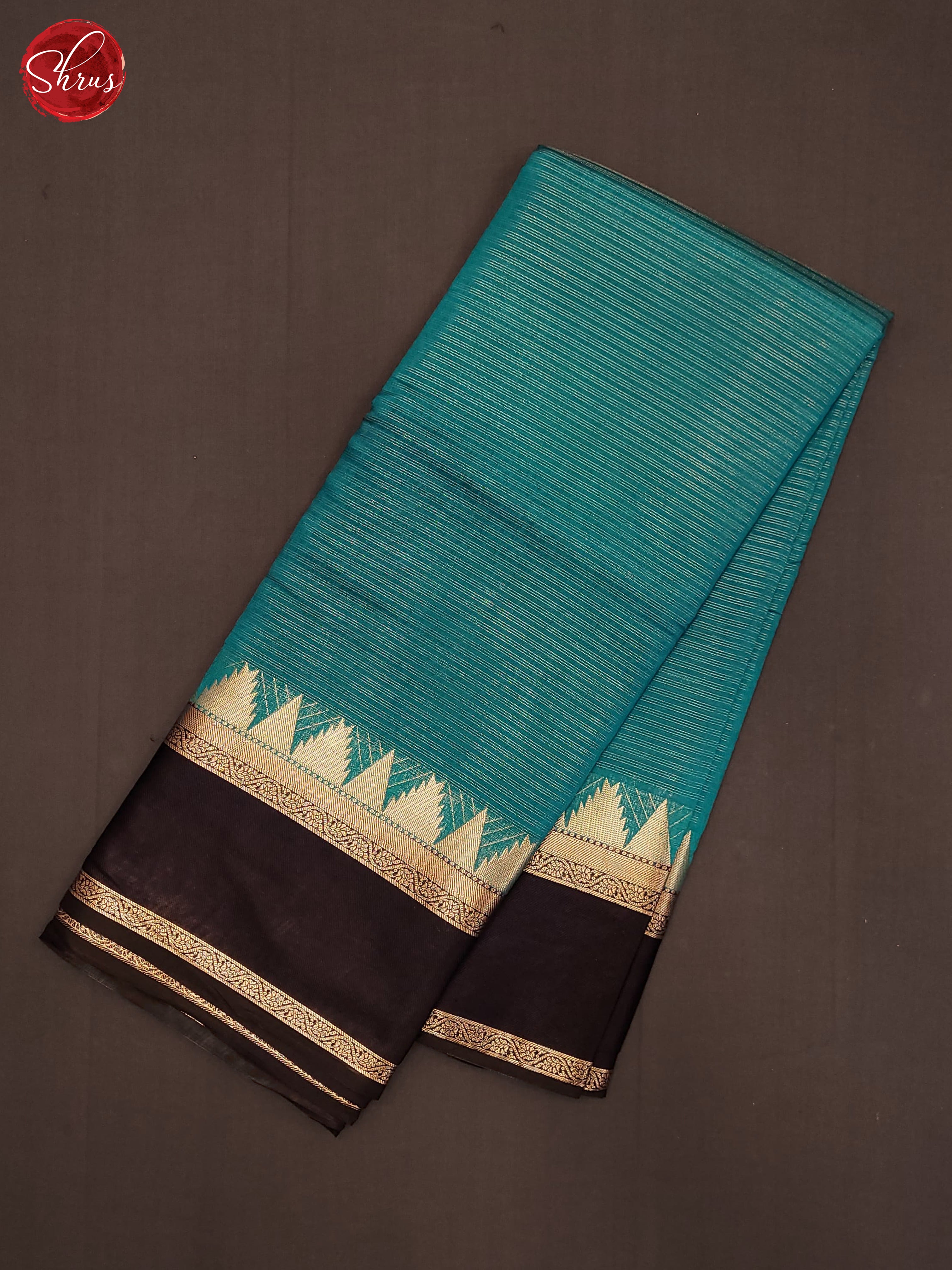 Teal & Blue- Semi Dupion Saree - Shop on ShrusEternity.com