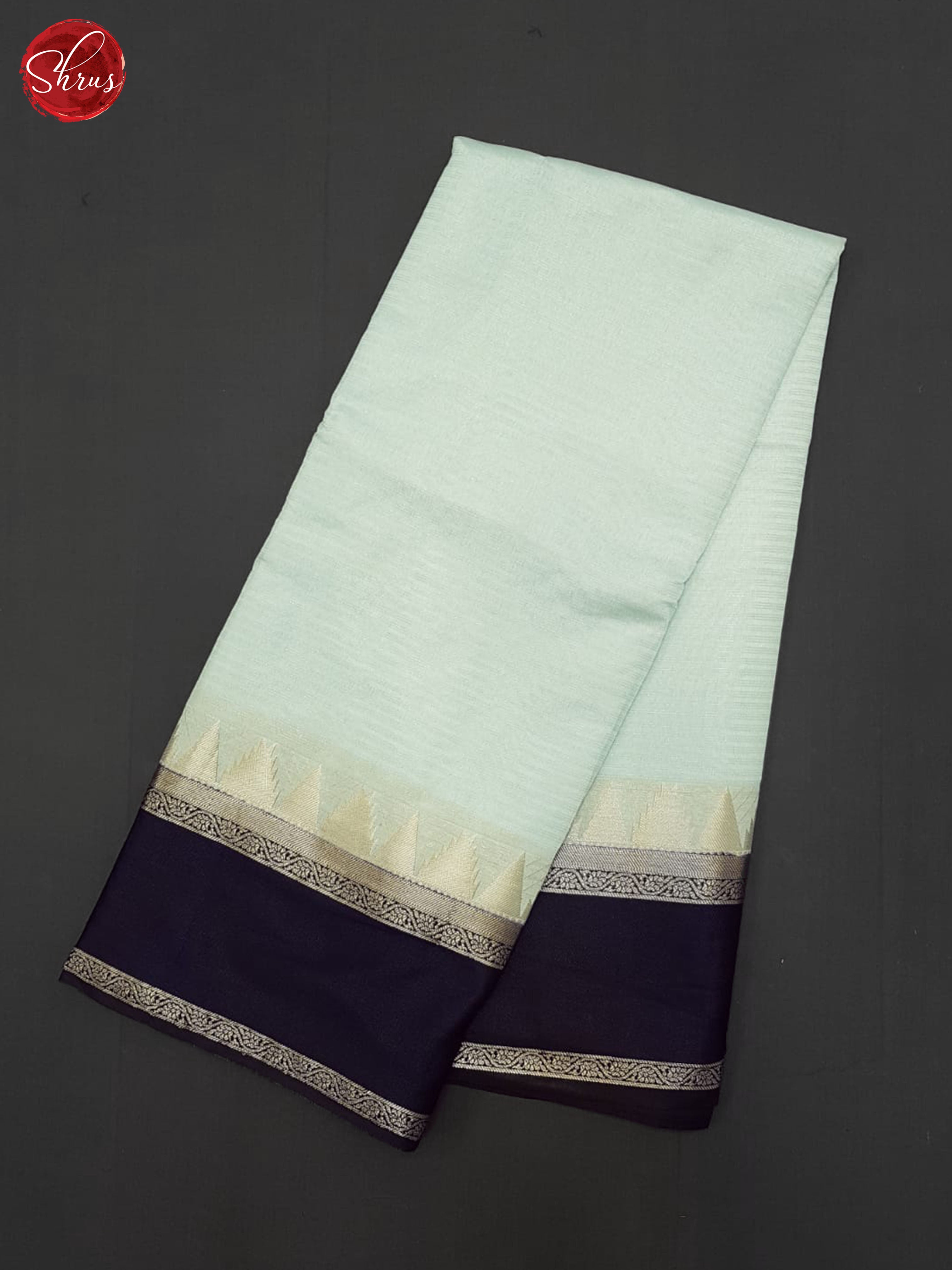 Light Blue & Dark Blue- Semi Dupion Saree - Shop on ShrusEternity.com