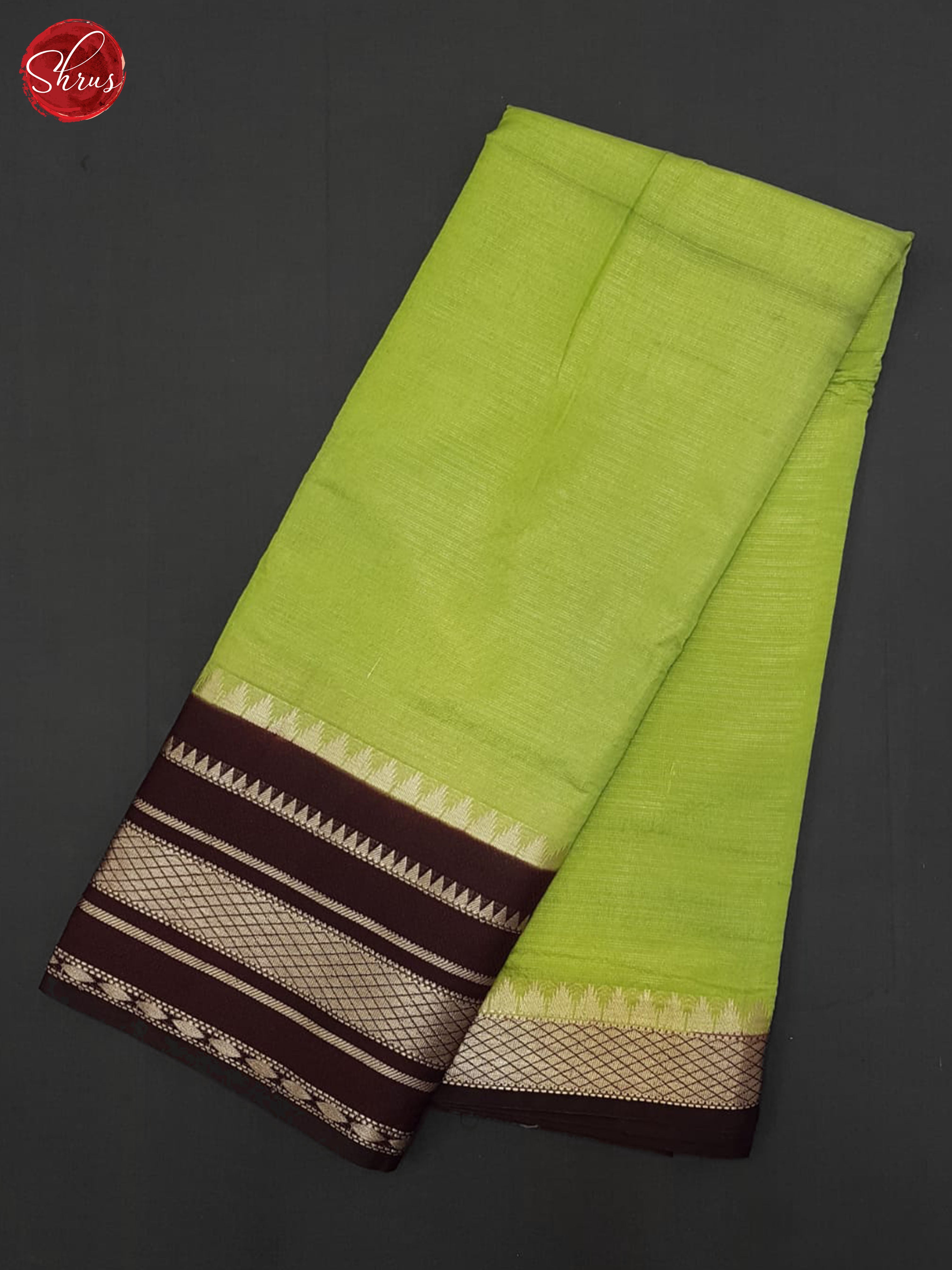 Green & Brown - Semi Dupion Saree - Shop on ShrusEternity.com