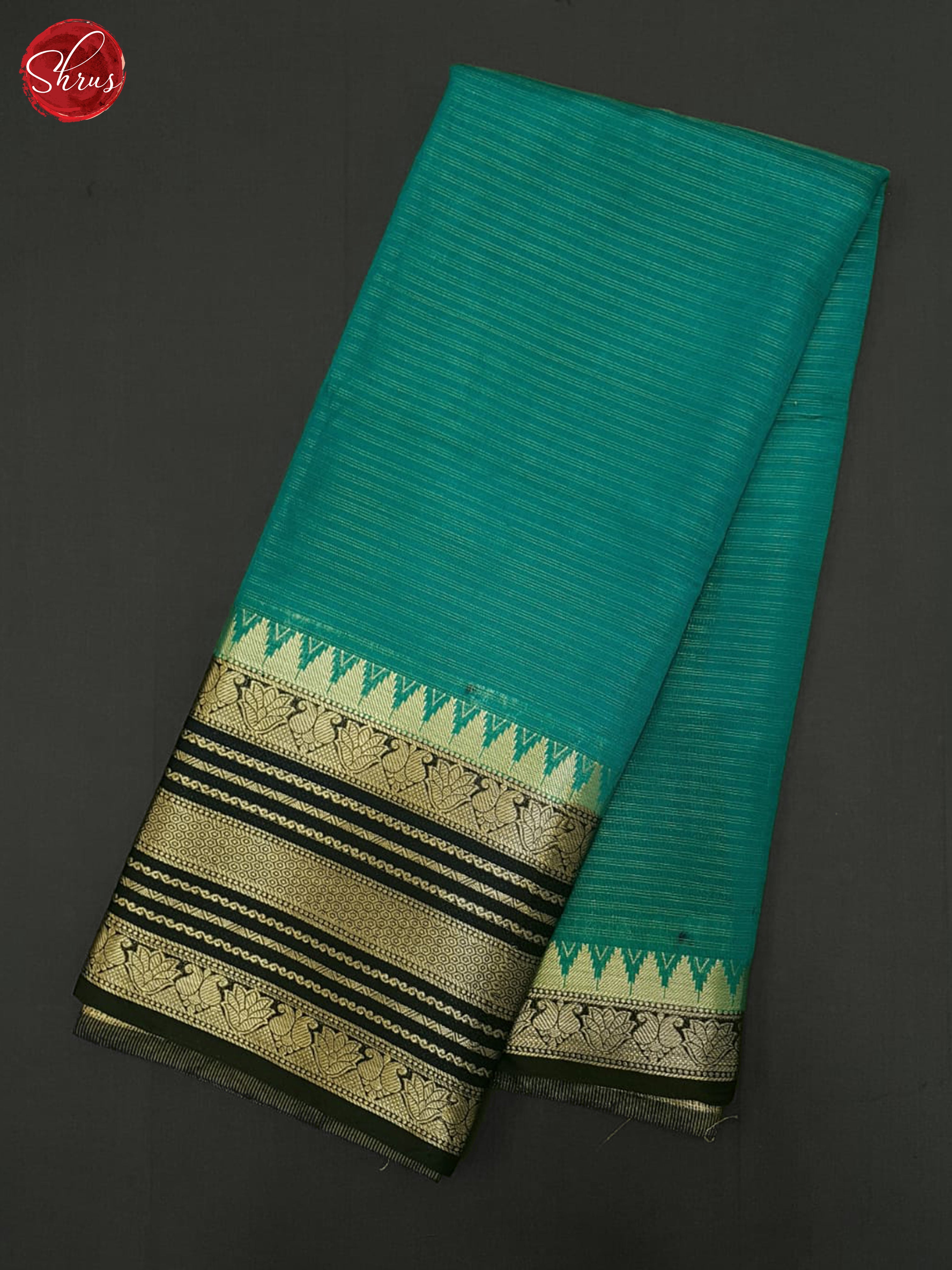 Teal & Blue - Semi Dupion Saree - Shop on ShrusEternity.com