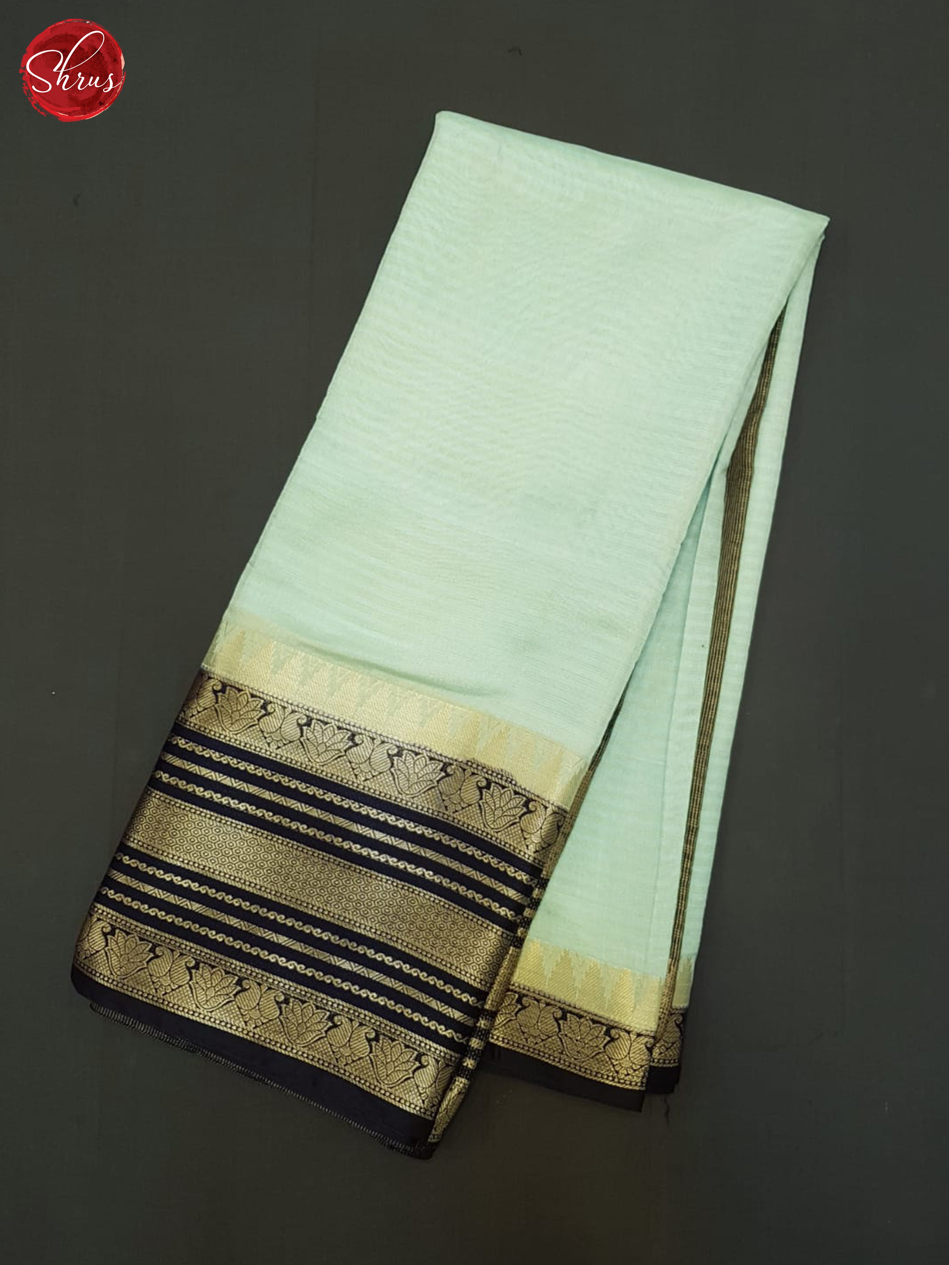 Light Blue & Blue - Semi Dupion Saree - Shop on ShrusEternity.com