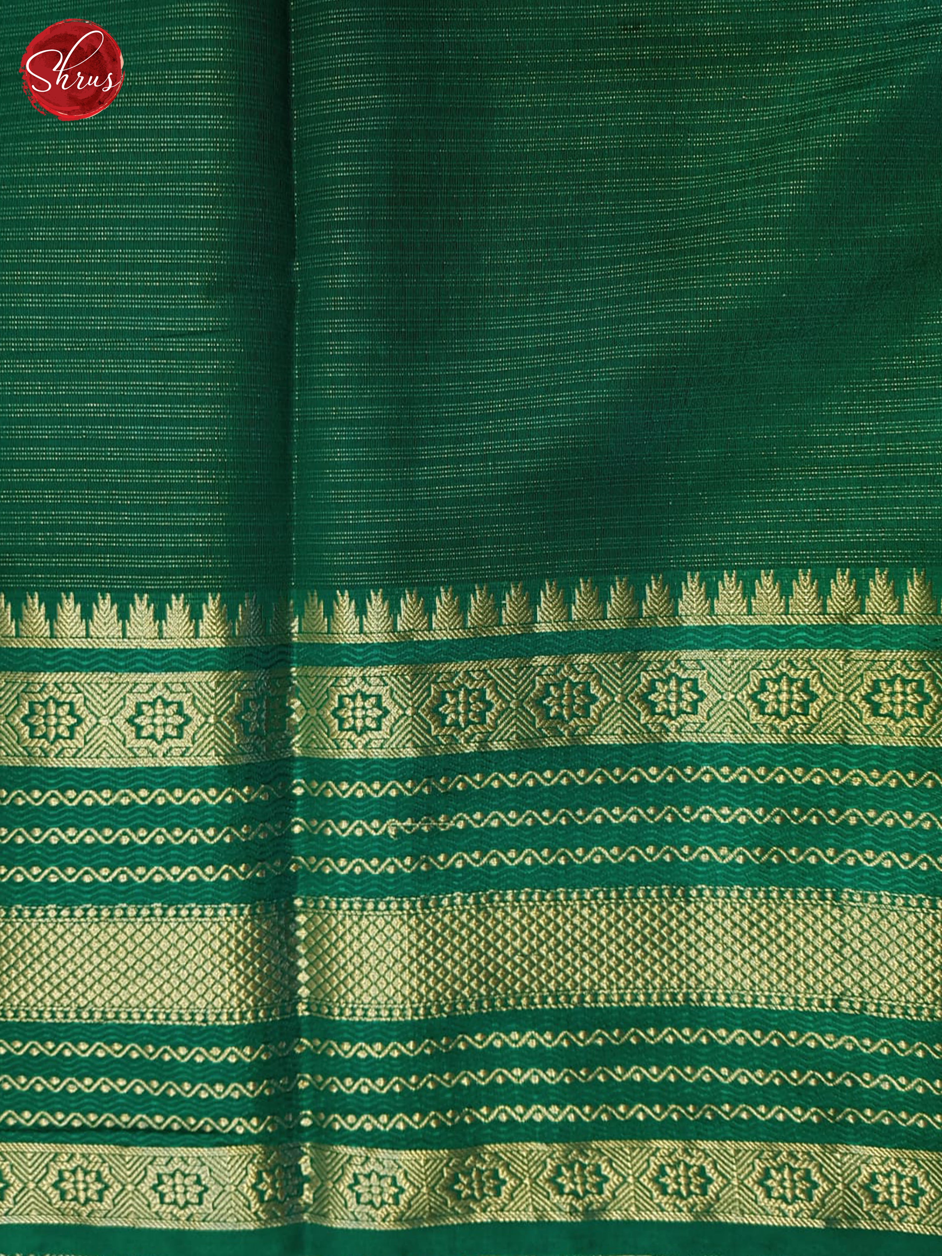 Brown & Green - Semi Dupion Saree - Shop on ShrusEternity.com