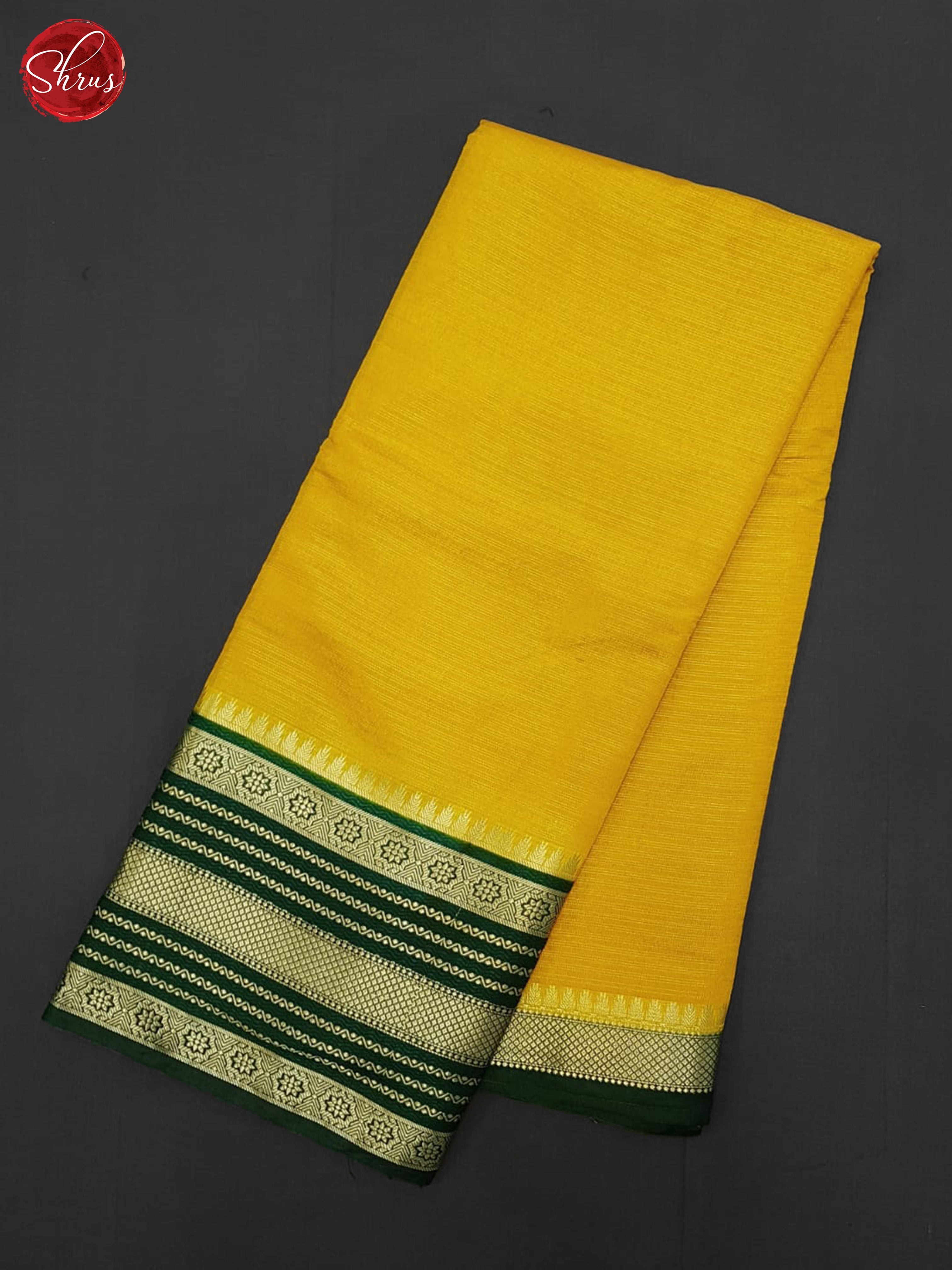 Yellow & Green - Semi Dupion Saree - Shop on ShrusEternity.com