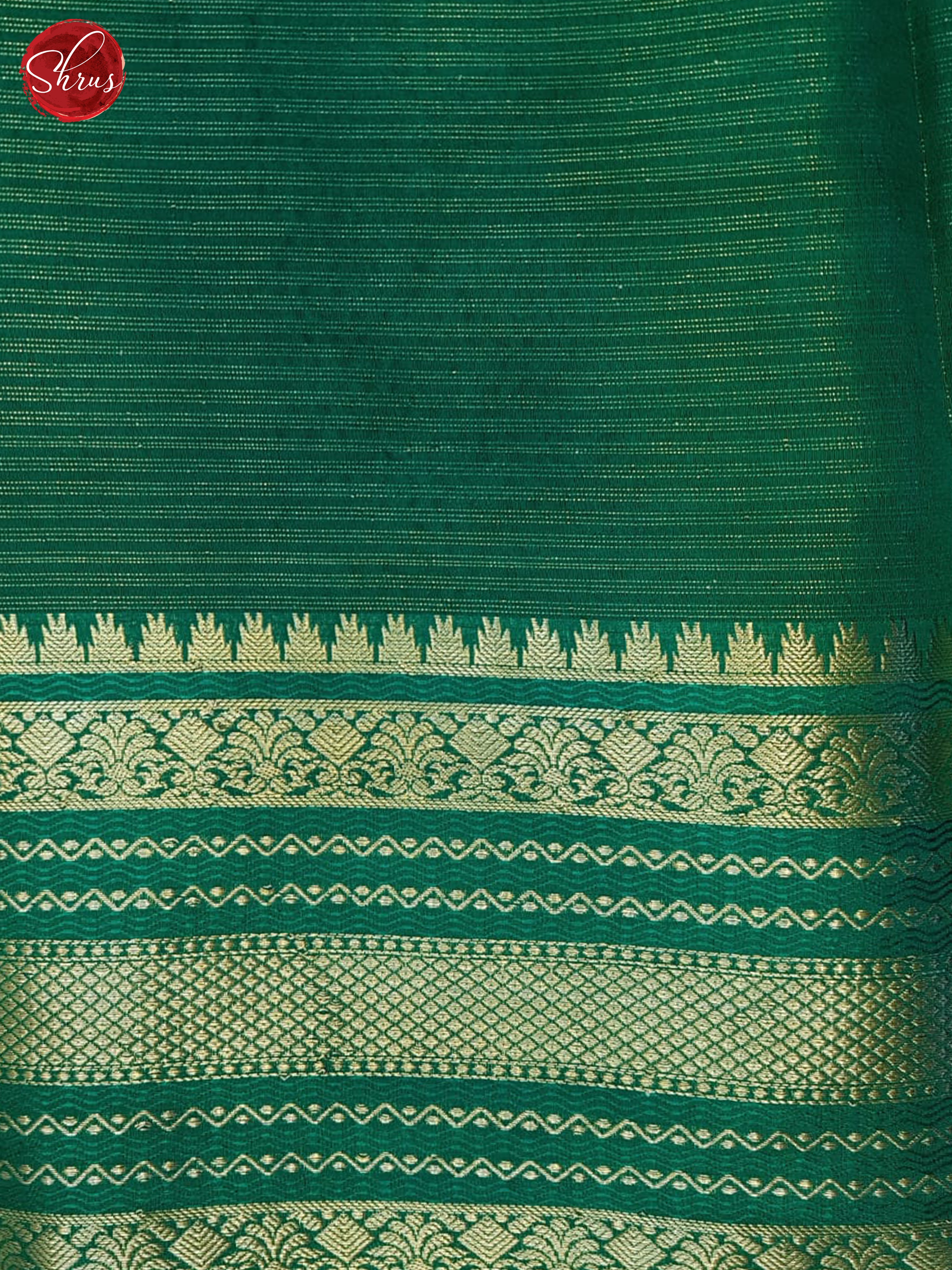 Brown & Green - Semi Dupion Saree - Shop on ShrusEternity.com