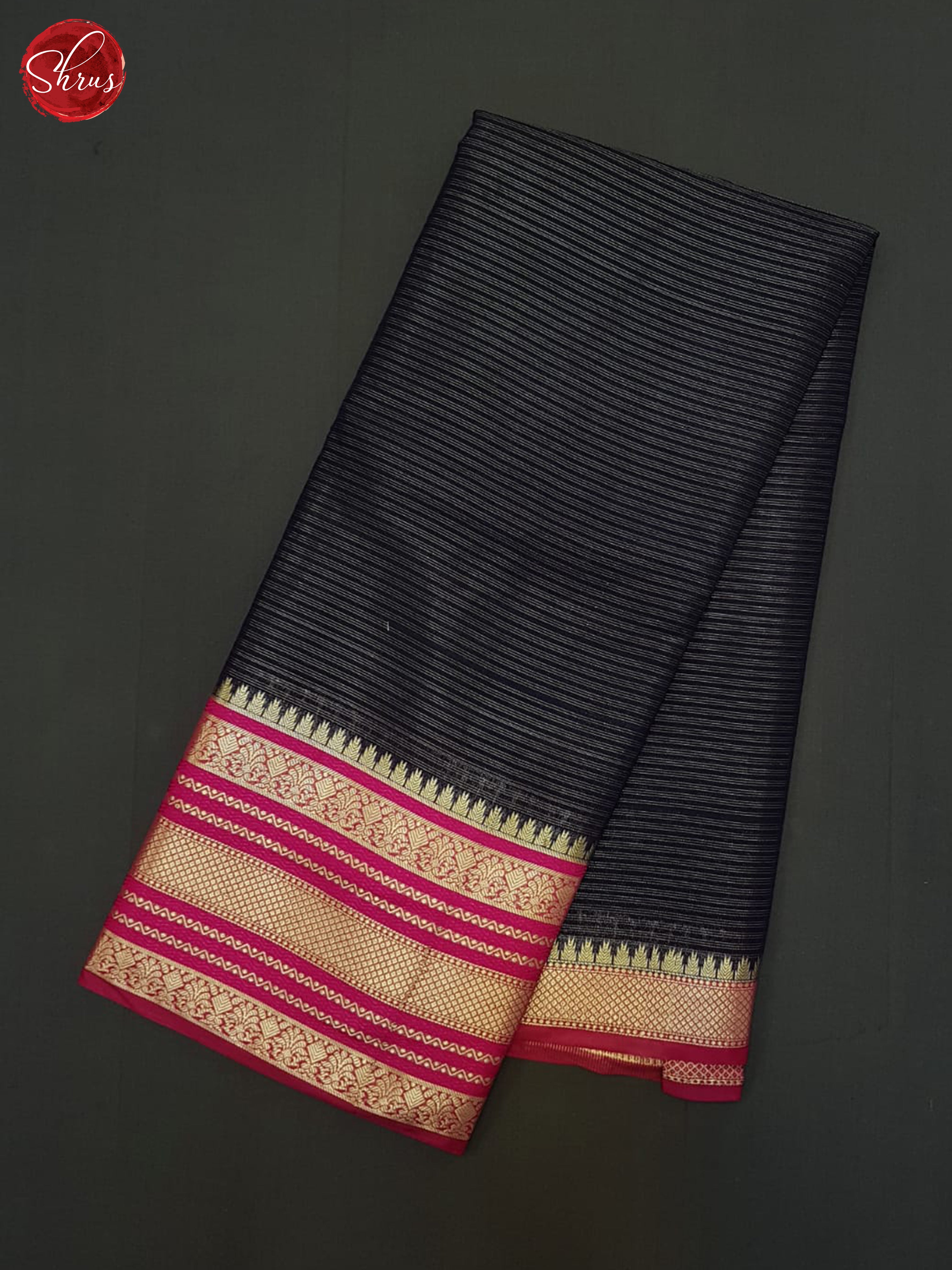 Blue & Pink- Semi Dupion Saree - Shop on ShrusEternity.com