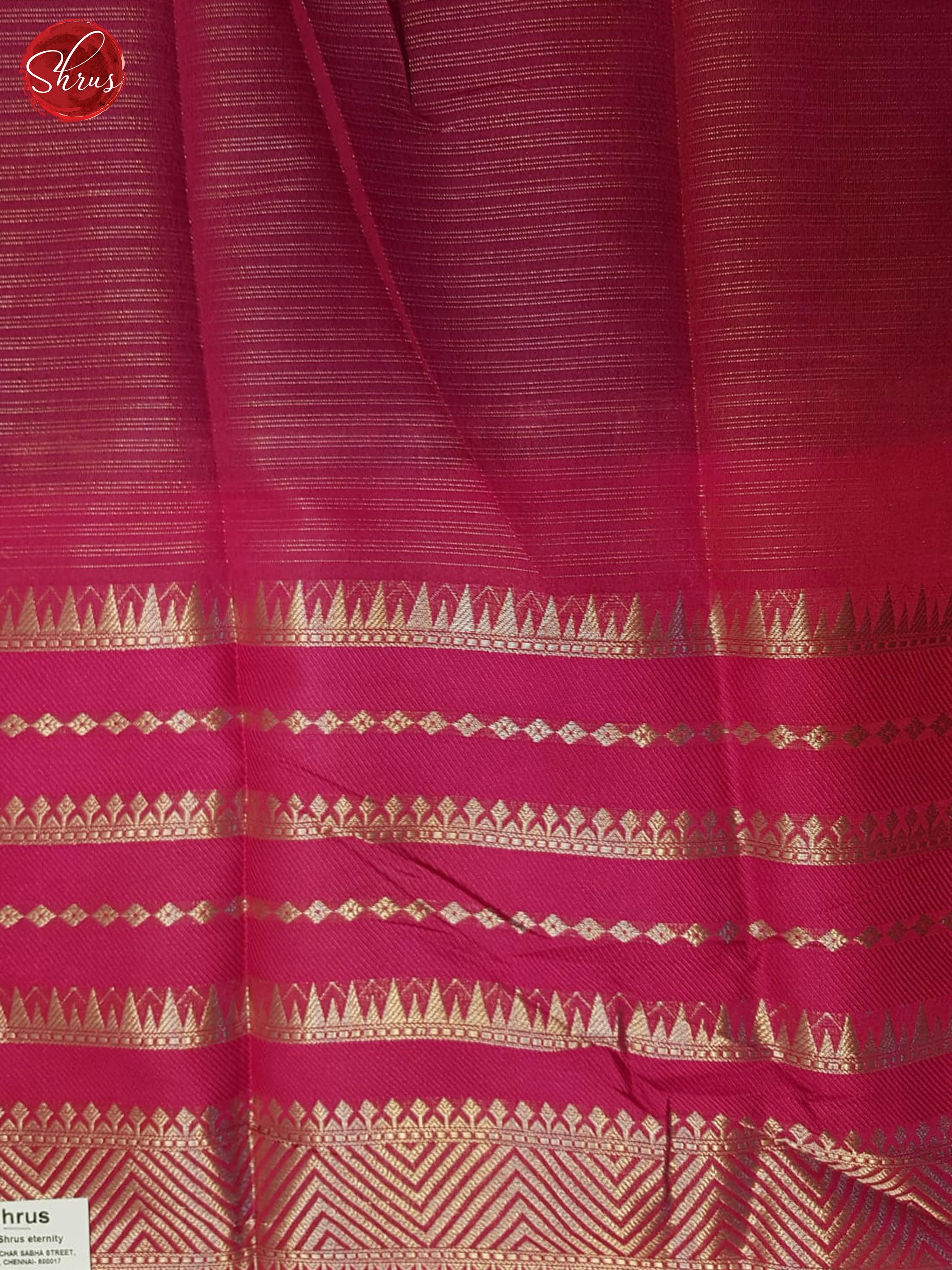 Blue & Pink- Semi Dupion Saree - Shop on ShrusEternity.com