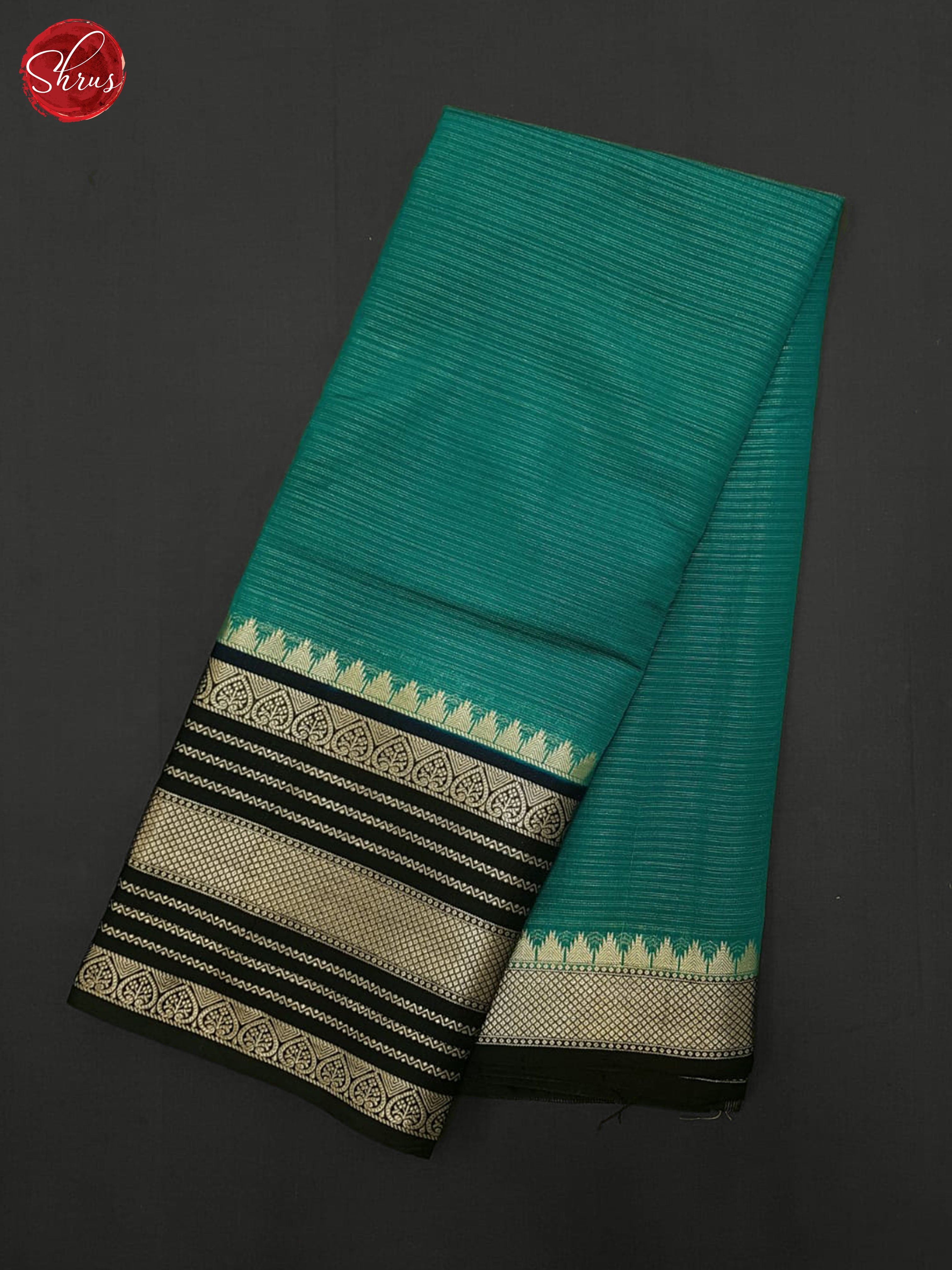 Teal & Blue  - Semi Dupion Saree - Shop on ShrusEternity.com