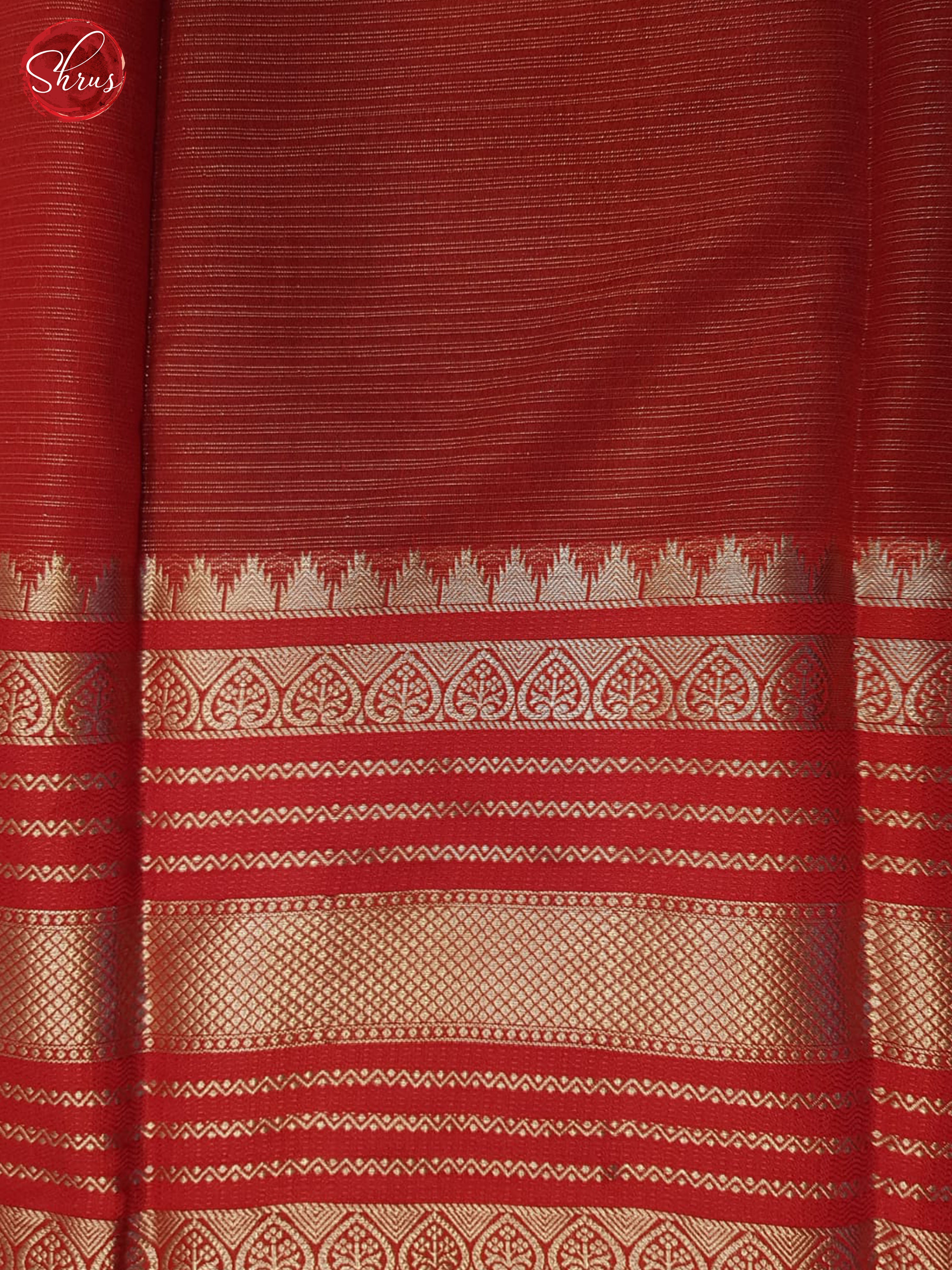 Green & Red- Semi Dupion Saree - Shop on ShrusEternity.com