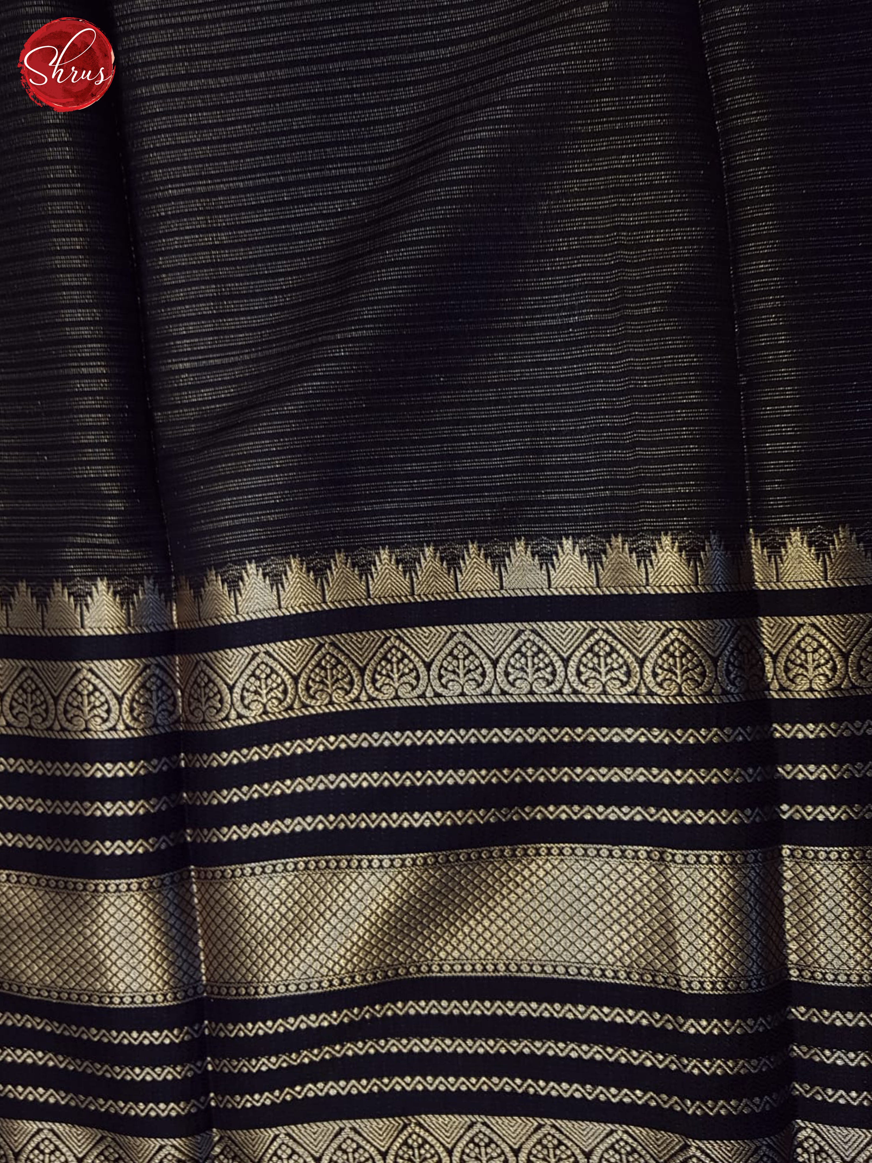 Grey & Blue - Semi Dupion Saree - Shop on ShrusEternity.com